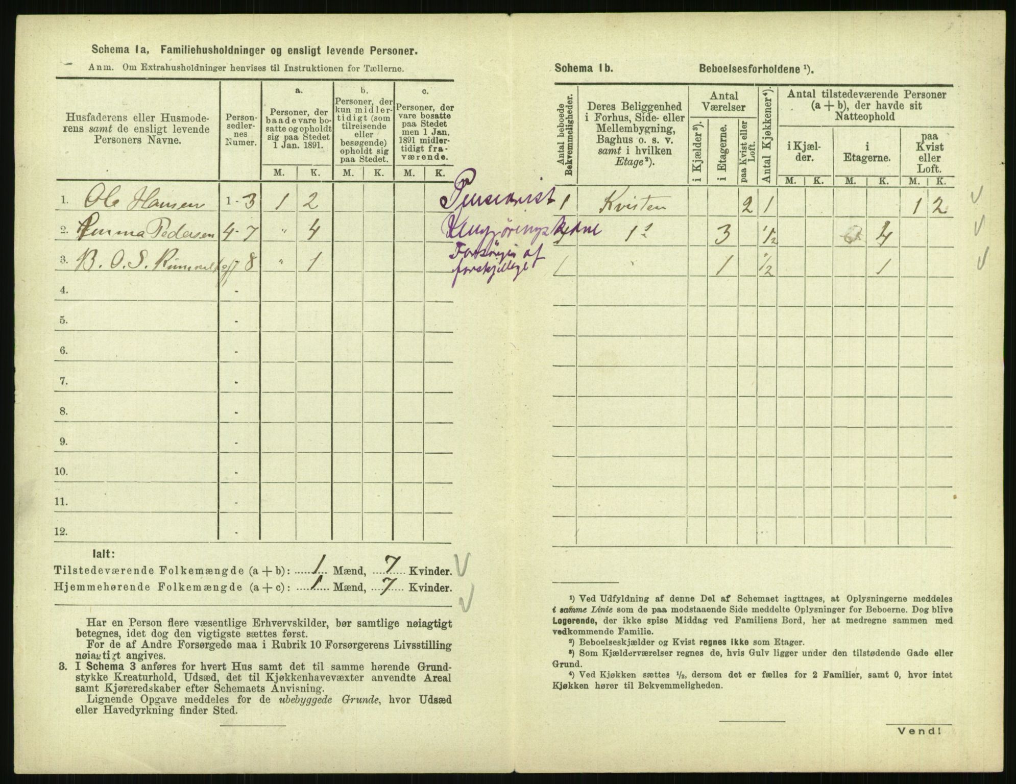 RA, 1891 census for 0903 Arendal, 1891, p. 401