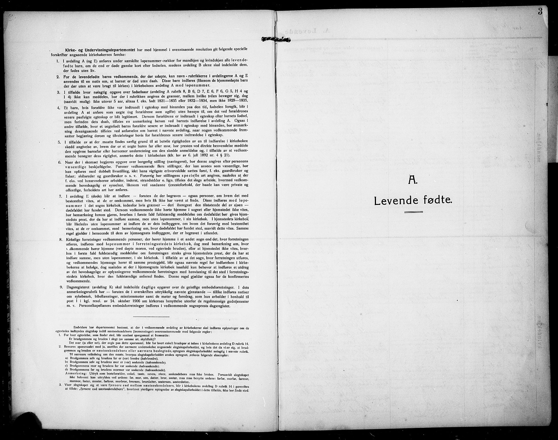 Rennesøy sokneprestkontor, AV/SAST-A -101827/H/Ha/Hab/L0013: Parish register (copy) no. B 12, 1907-1928, p. 3