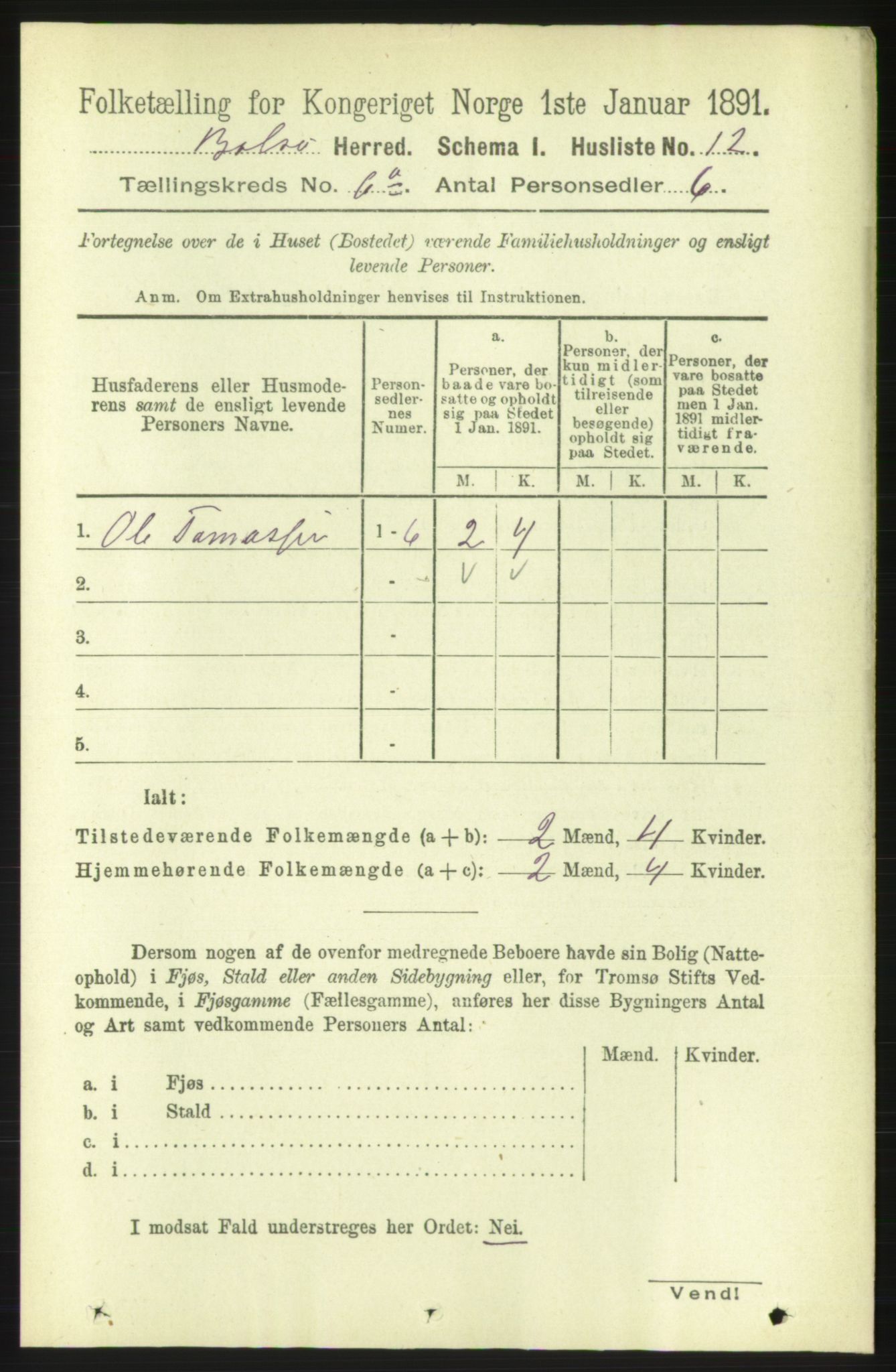 RA, 1891 census for 1544 Bolsøy, 1891, p. 3703