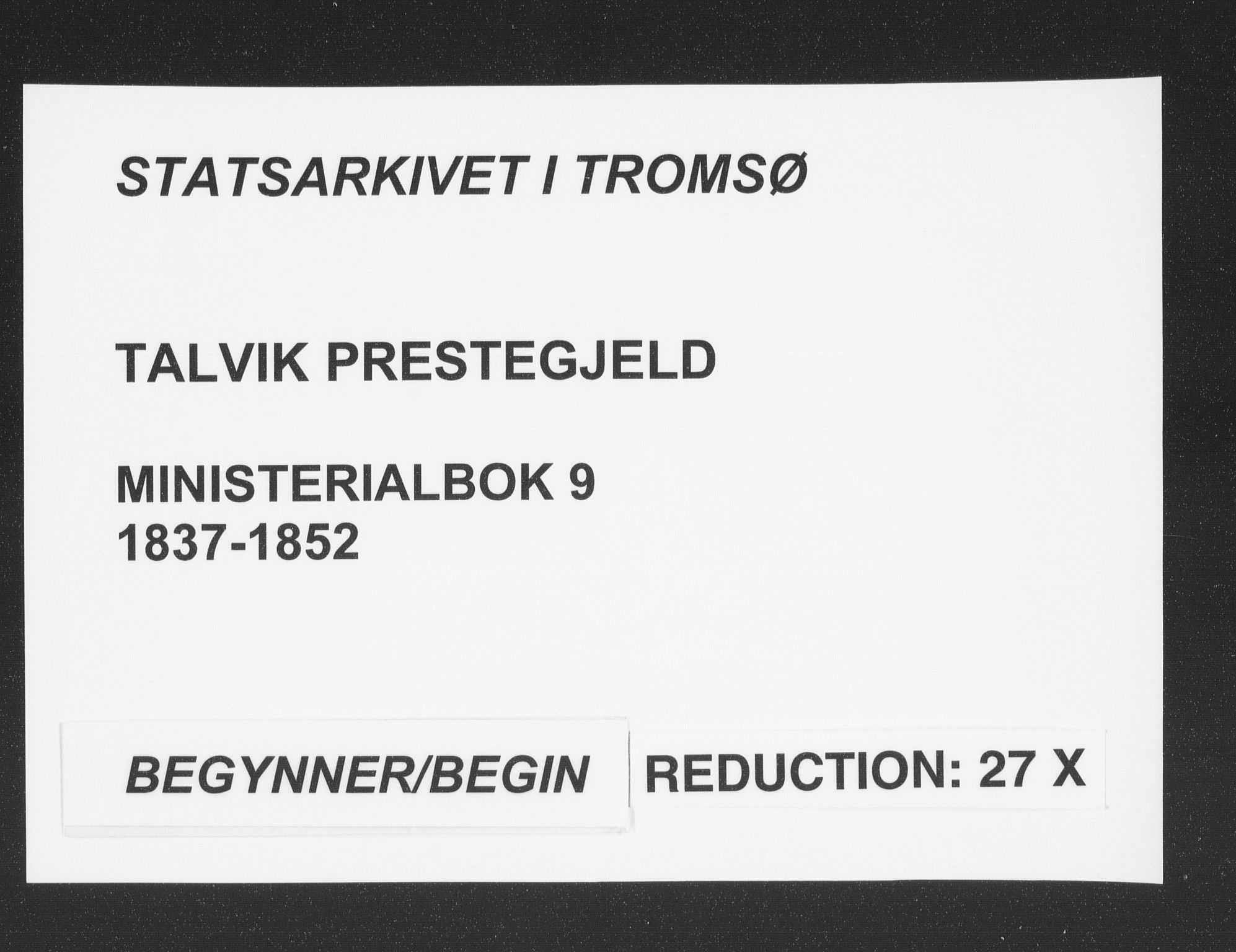 Talvik sokneprestkontor, SATØ/S-1337/H/Ha/L0009kirke: Parish register (official) no. 9, 1837-1852