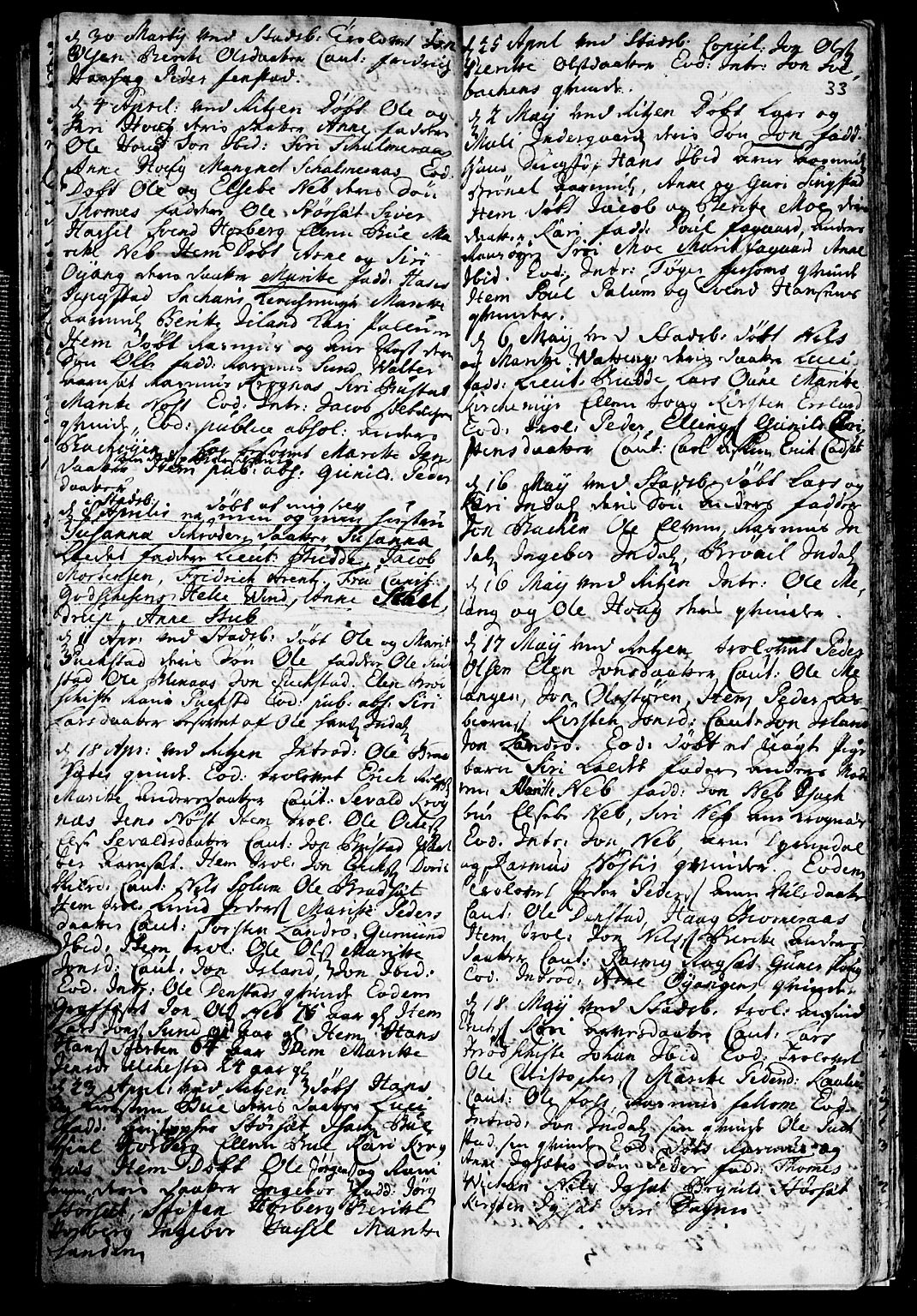 Ministerialprotokoller, klokkerbøker og fødselsregistre - Sør-Trøndelag, SAT/A-1456/646/L0603: Parish register (official) no. 646A01, 1700-1734, p. 33