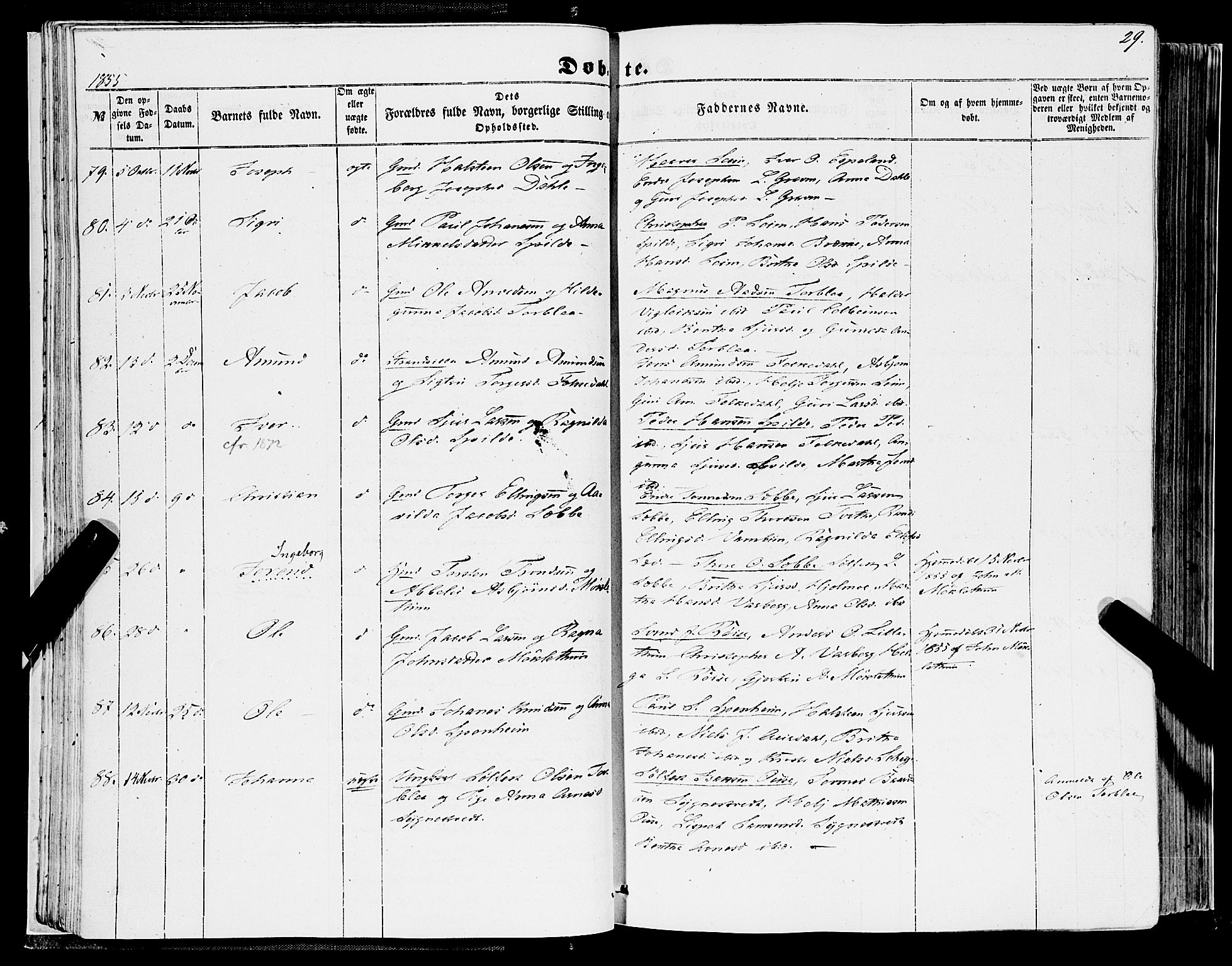 Ulvik sokneprestembete, SAB/A-78801/H/Haa: Parish register (official) no. A 13, 1853-1863, p. 29