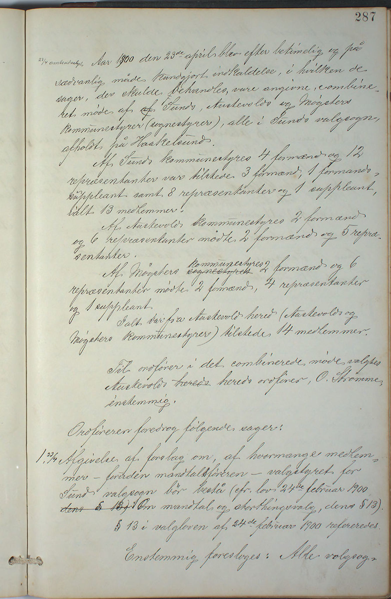 Austevoll kommune. Formannskapet, IKAH/1244-021/A/Aa/L0001: Forhandlingsprotokoll for heradstyret, 1886-1900, p. 574