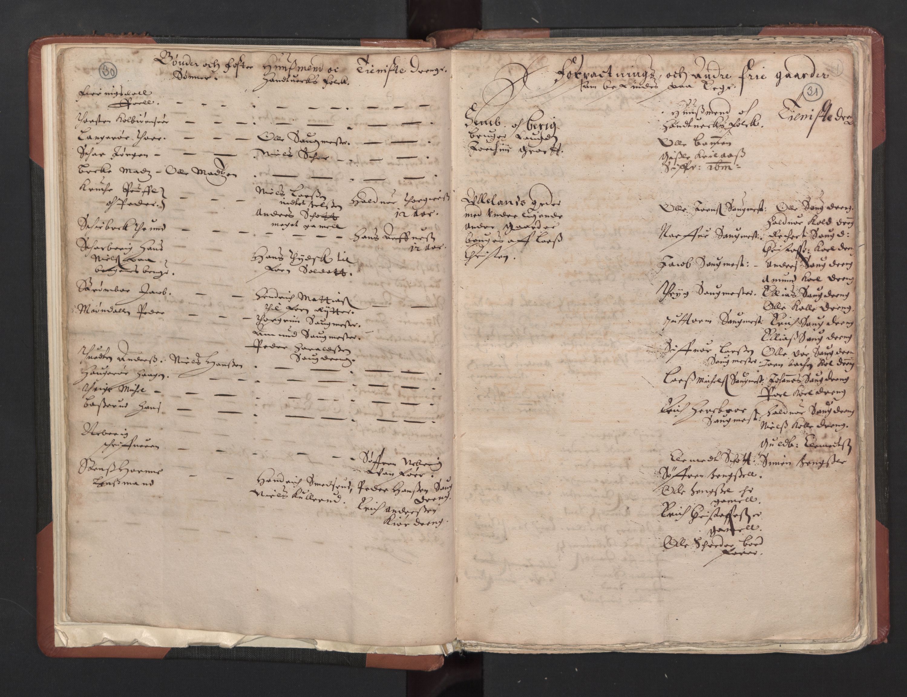 RA, Bailiff's Census 1664-1666, no. 5: Modern Buskerud county and modern Vestfold county, 1664, p. 30-31