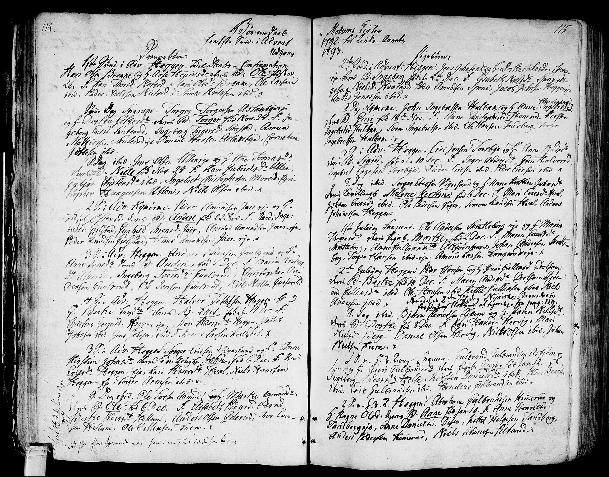 Modum kirkebøker, SAKO/A-234/F/Fa/L0003: Parish register (official) no. 3, 1783-1819, p. 116-117
