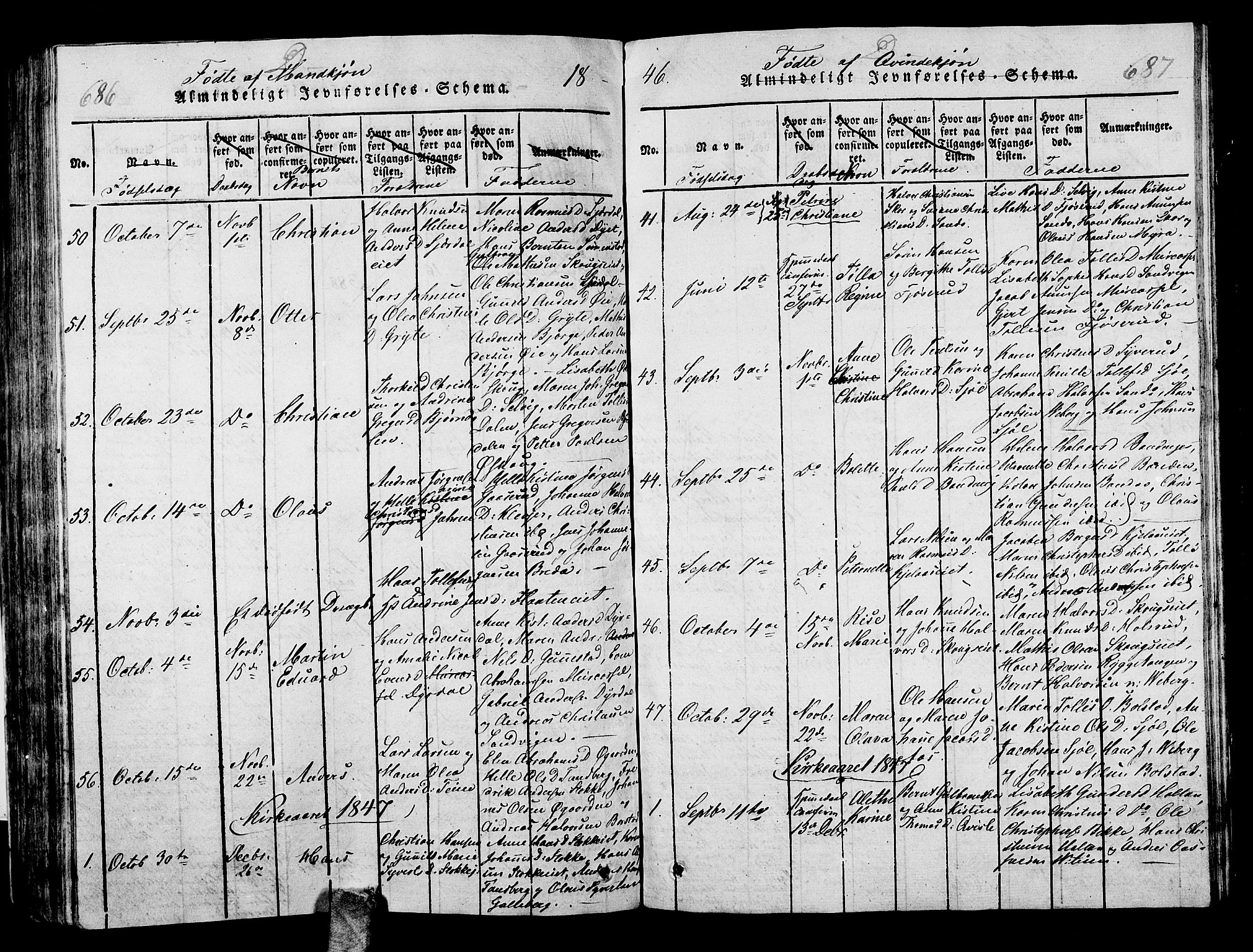 Sande Kirkebøker, SAKO/A-53/G/Ga/L0001: Parish register (copy) no. 1, 1814-1847, p. 686-687
