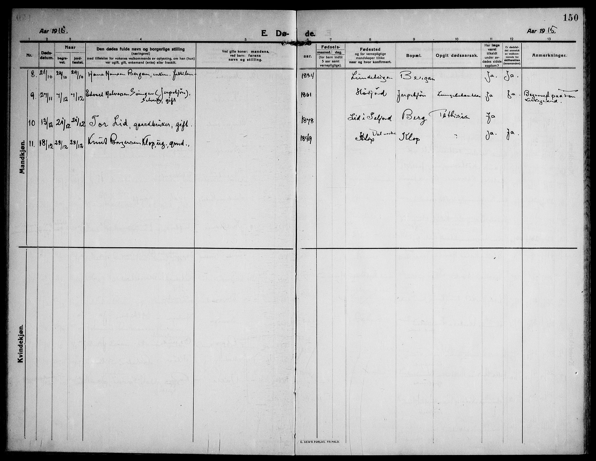 Ramnes kirkebøker, AV/SAKO-A-314/F/Fa/L0009: Parish register (official) no. I 9, 1912-1929, p. 150