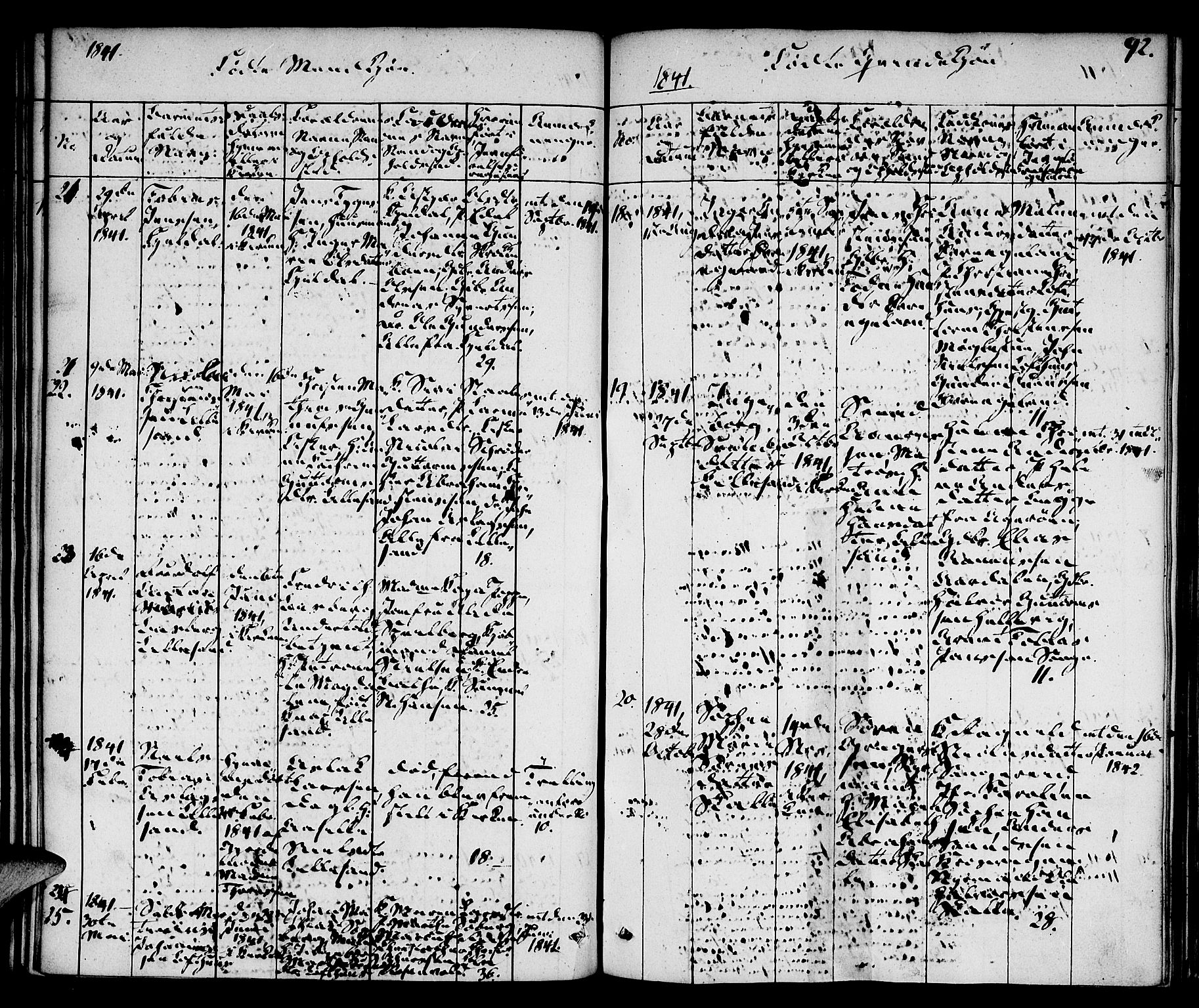 Vestre Moland sokneprestkontor, AV/SAK-1111-0046/F/Fa/Fab/L0004: Parish register (official) no. A 4, 1835-1843, p. 92