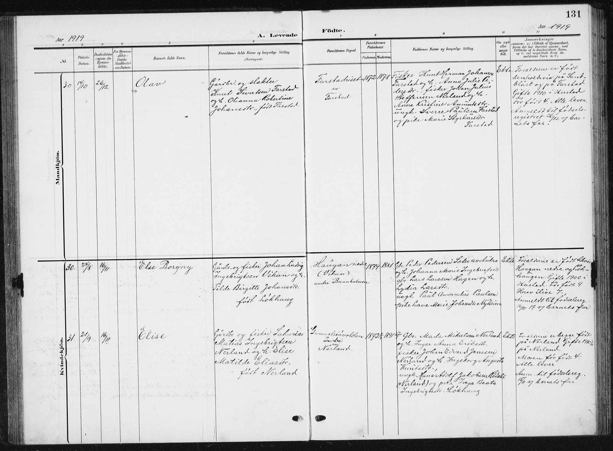 Ministerialprotokoller, klokkerbøker og fødselsregistre - Møre og Romsdal, AV/SAT-A-1454/567/L0784: Parish register (copy) no. 567C04, 1903-1938, p. 131