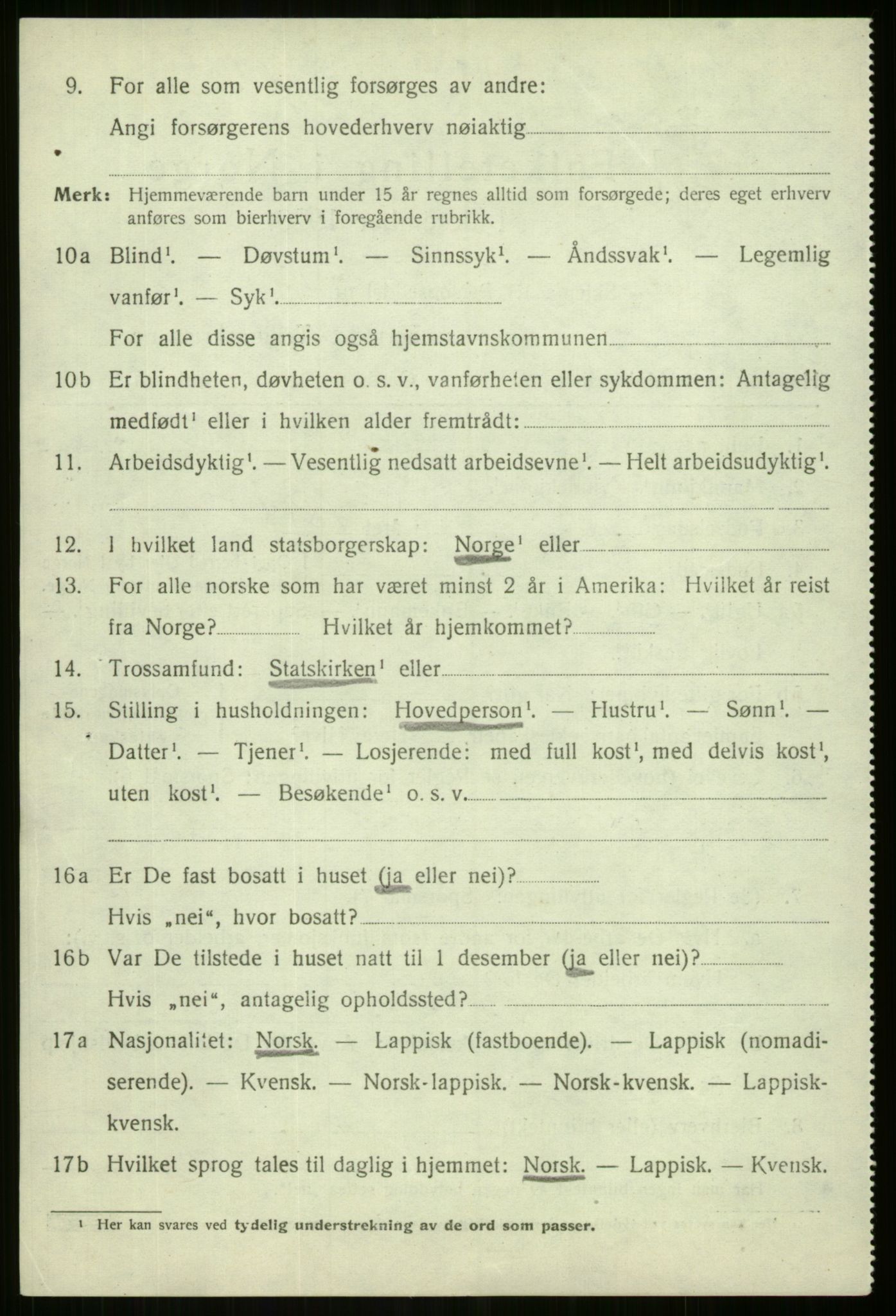 SATØ, 1920 census for Lyngen, 1920, p. 5338