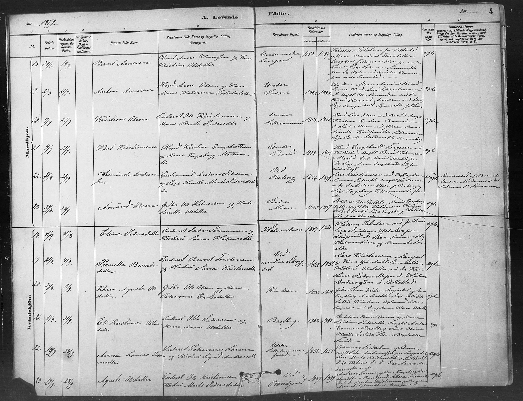 Fåberg prestekontor, SAH/PREST-086/H/Ha/Haa/L0009: Parish register (official) no. 9, 1879-1898, p. 4