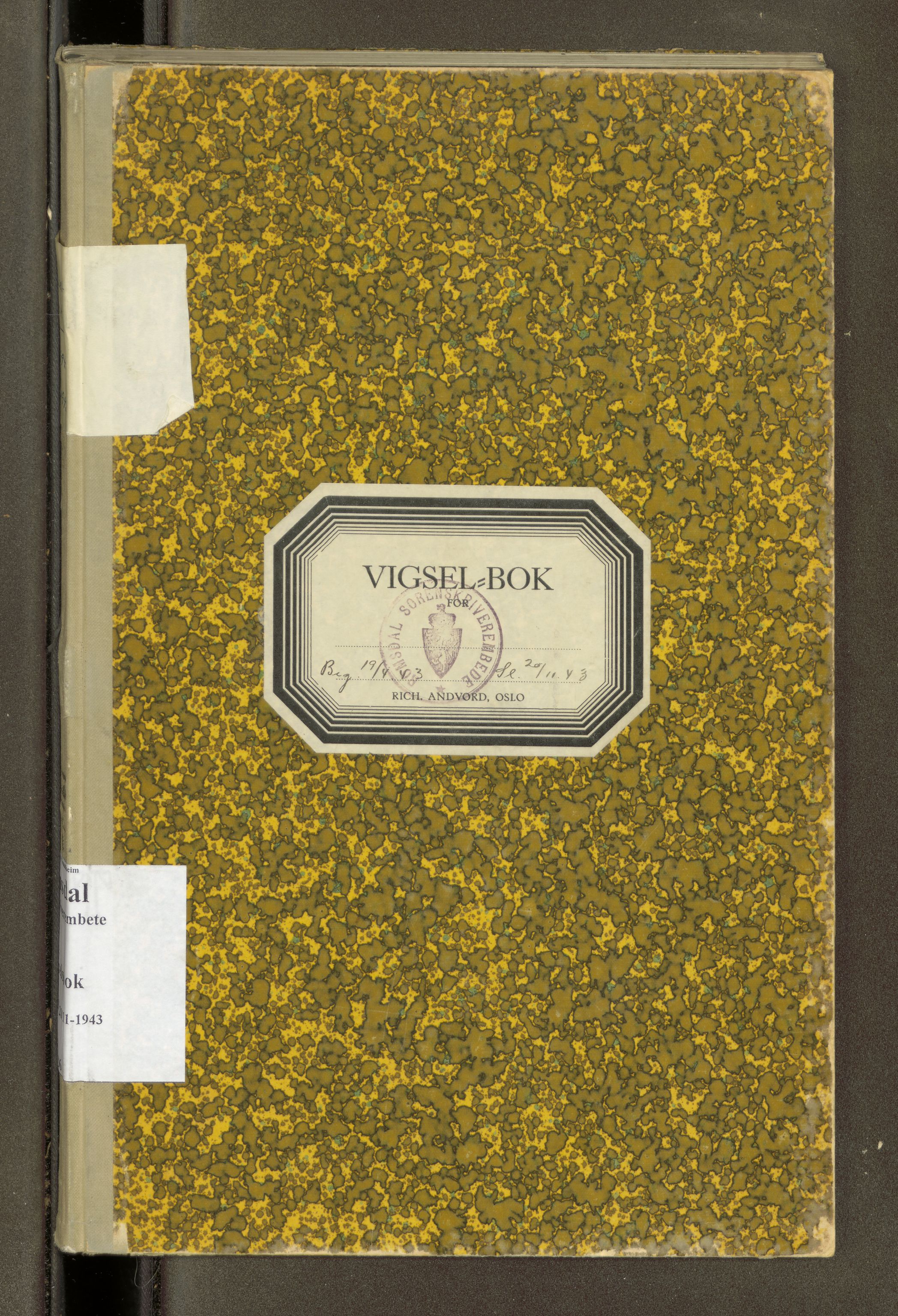 Romsdal sorenskriveri, SAT/A-4149/1/6/6D/L0006: Vigselbok, 1943