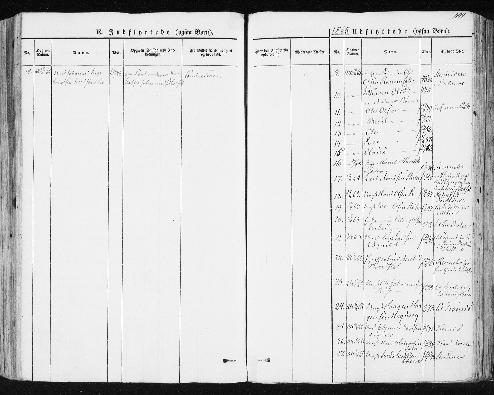 Ministerialprotokoller, klokkerbøker og fødselsregistre - Sør-Trøndelag, SAT/A-1456/678/L0899: Parish register (official) no. 678A08, 1848-1872, p. 499
