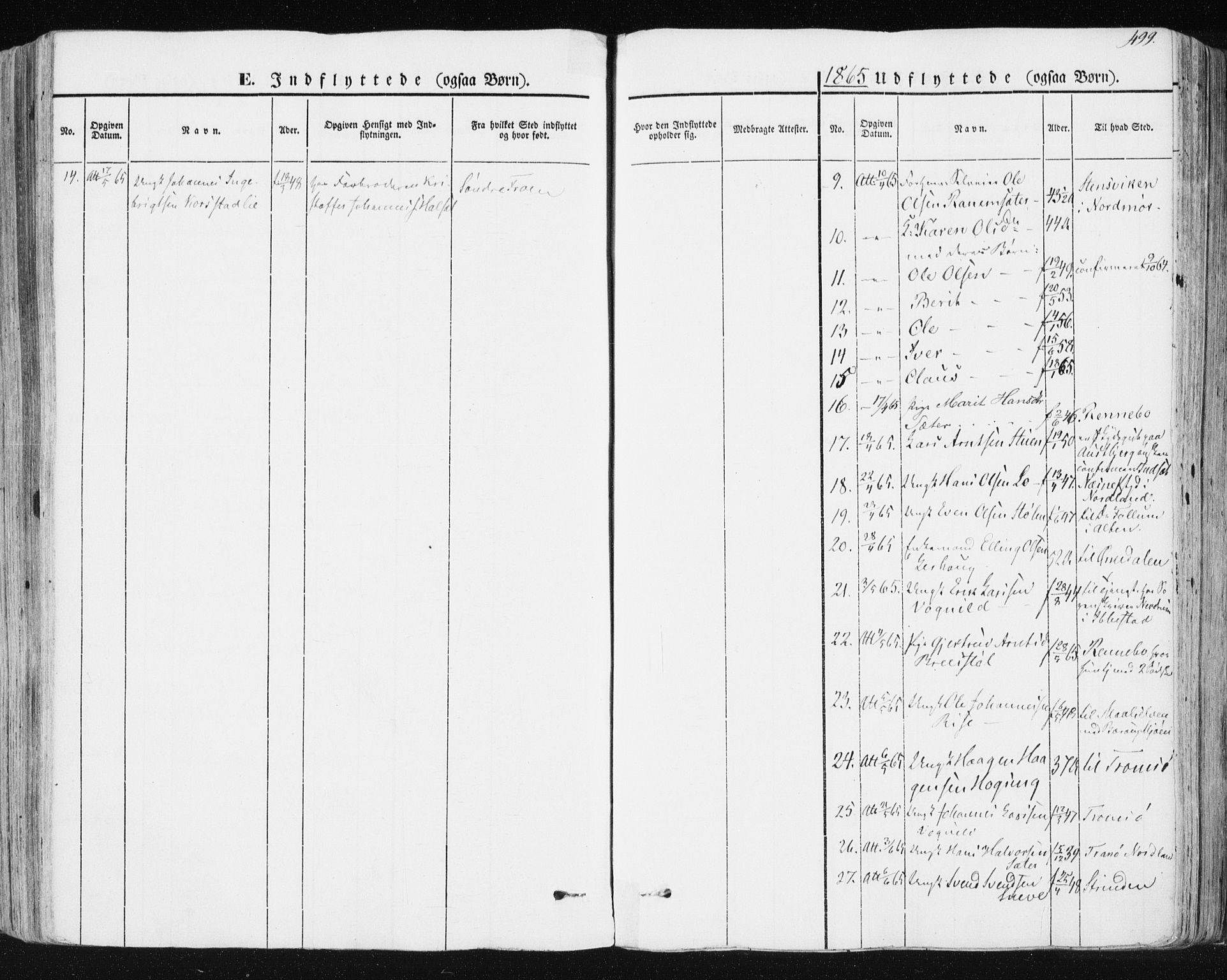 Ministerialprotokoller, klokkerbøker og fødselsregistre - Sør-Trøndelag, AV/SAT-A-1456/678/L0899: Parish register (official) no. 678A08, 1848-1872, p. 499