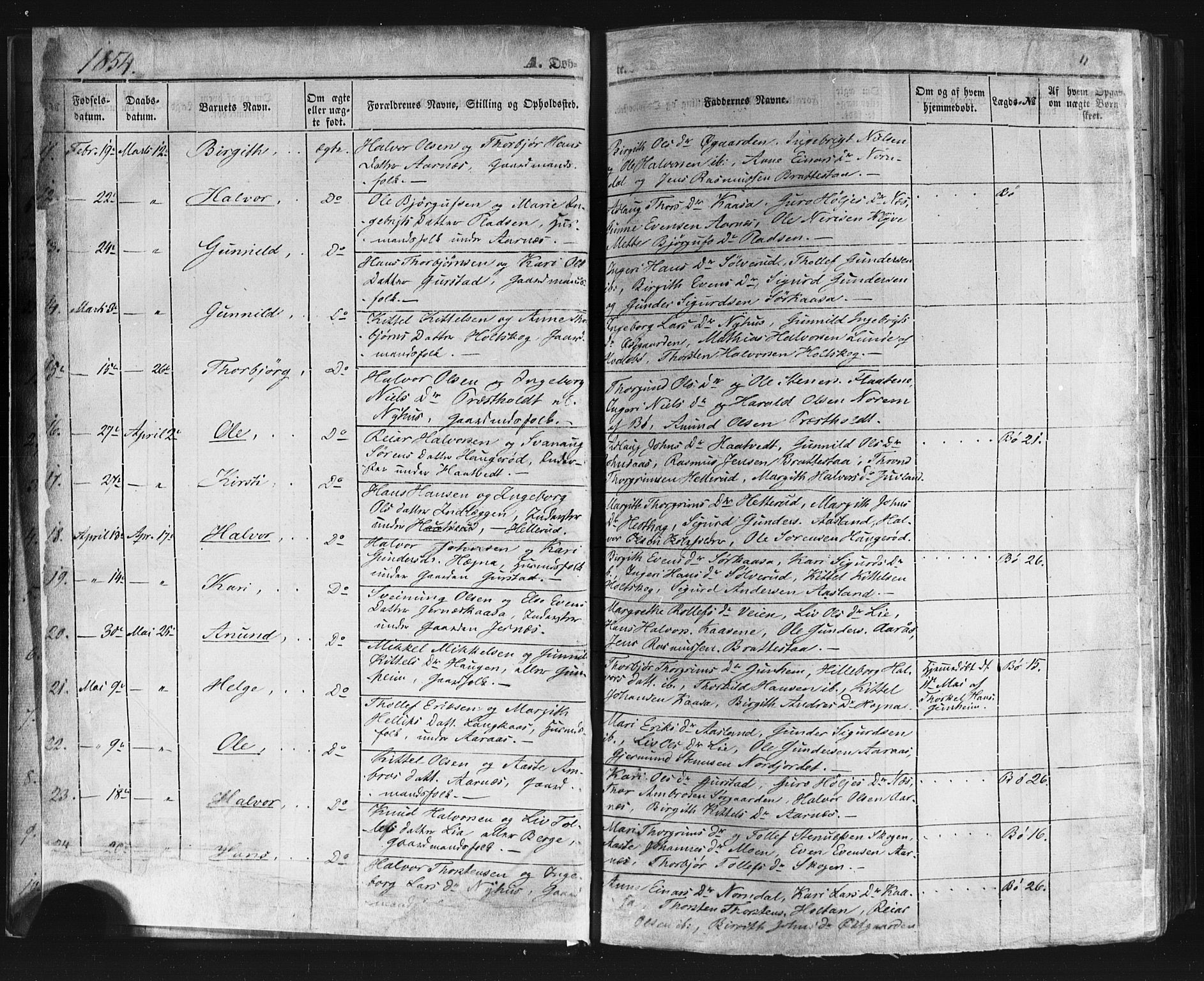 Sauherad kirkebøker, AV/SAKO-A-298/F/Fb/L0001: Parish register (official) no. II 1, 1851-1877, p. 11