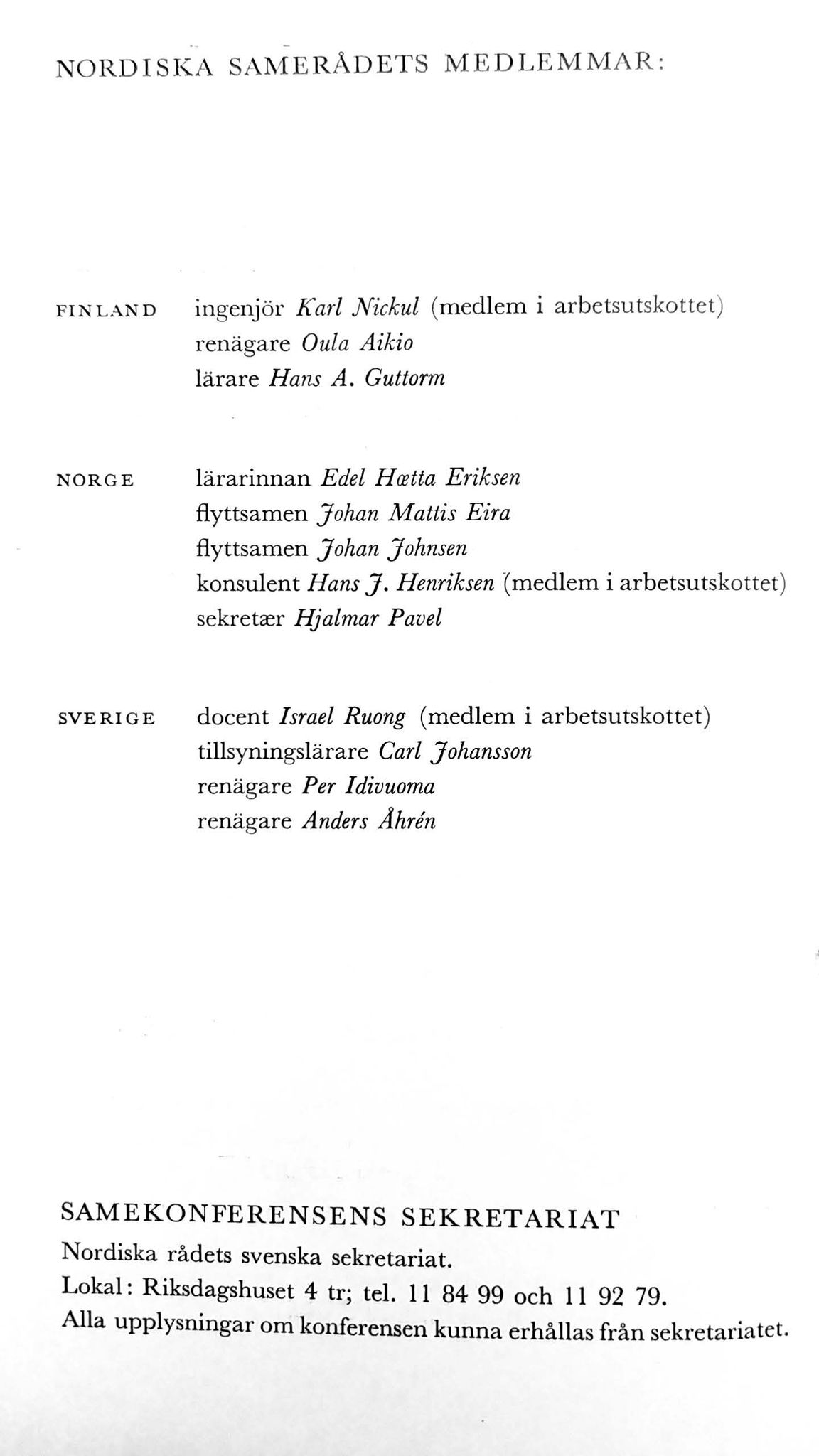 Sámiráđđi / Saami Council, SAMI/PA-1126/X/L0003: Saami Conference III, 1959