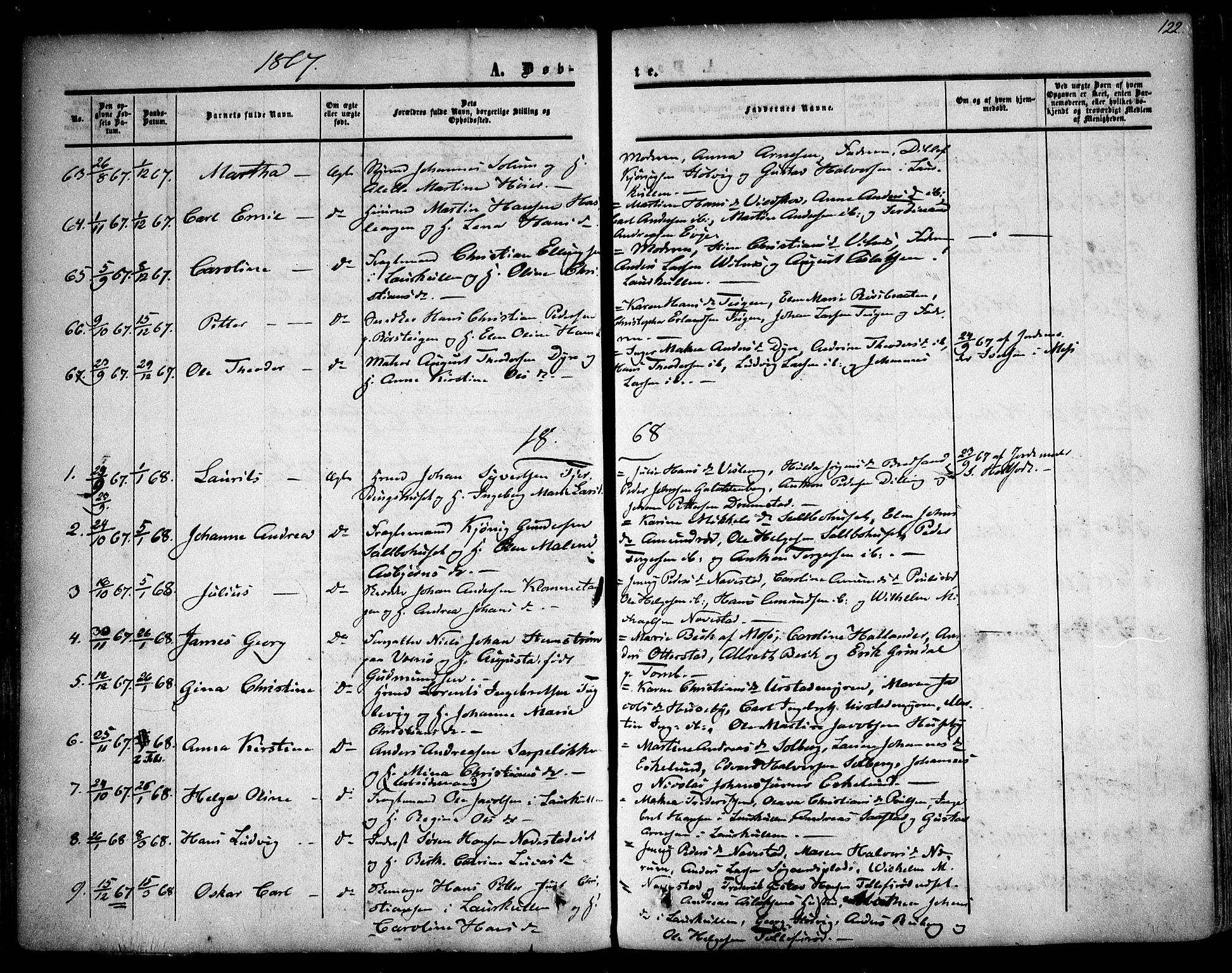 Rygge prestekontor Kirkebøker, AV/SAO-A-10084b/F/Fa/L0005: Parish register (official) no. 5, 1852-1871, p. 122