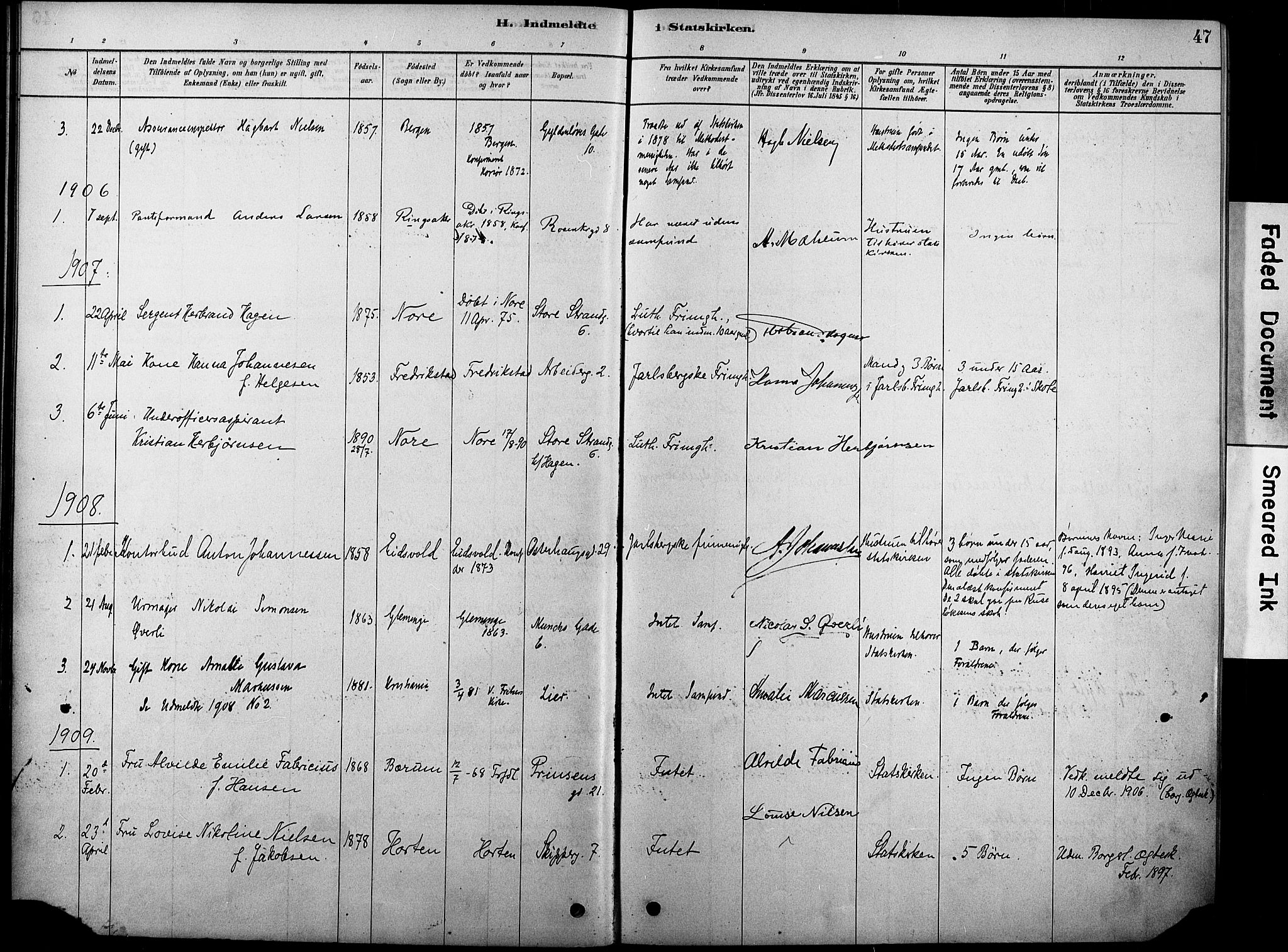 Oslo domkirke Kirkebøker, SAO/A-10752/F/Fa/L0038: Parish register (official) no. 38, 1878-1921, p. 47