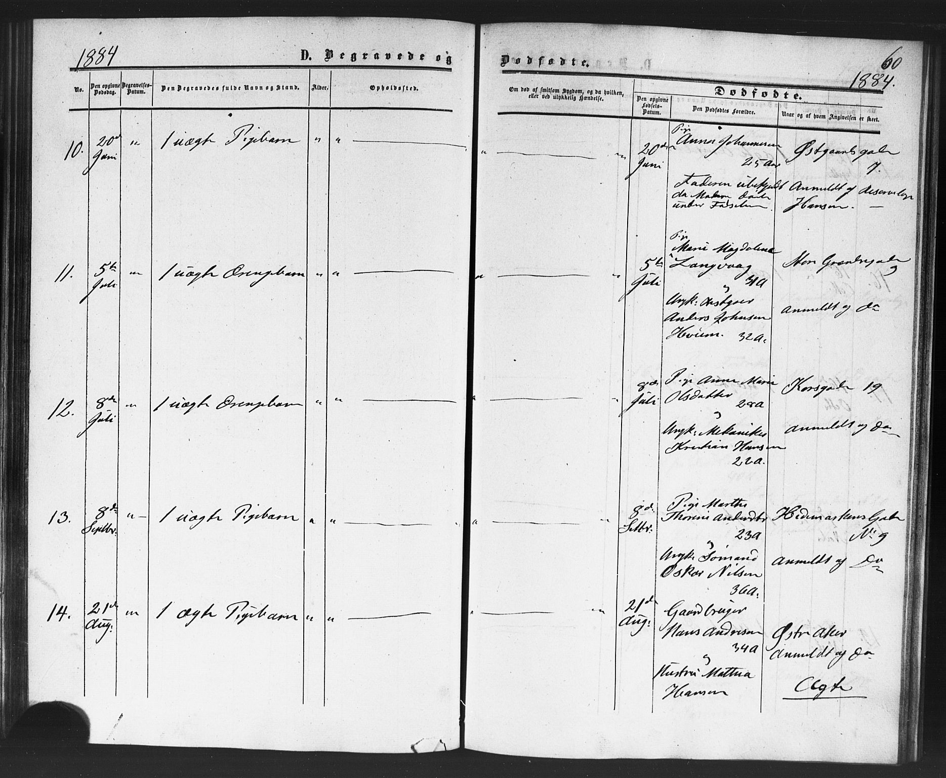 Rikshospitalet prestekontor Kirkebøker, SAO/A-10309b/F/L0005: Parish register (official) no. 5, 1859-1887, p. 60