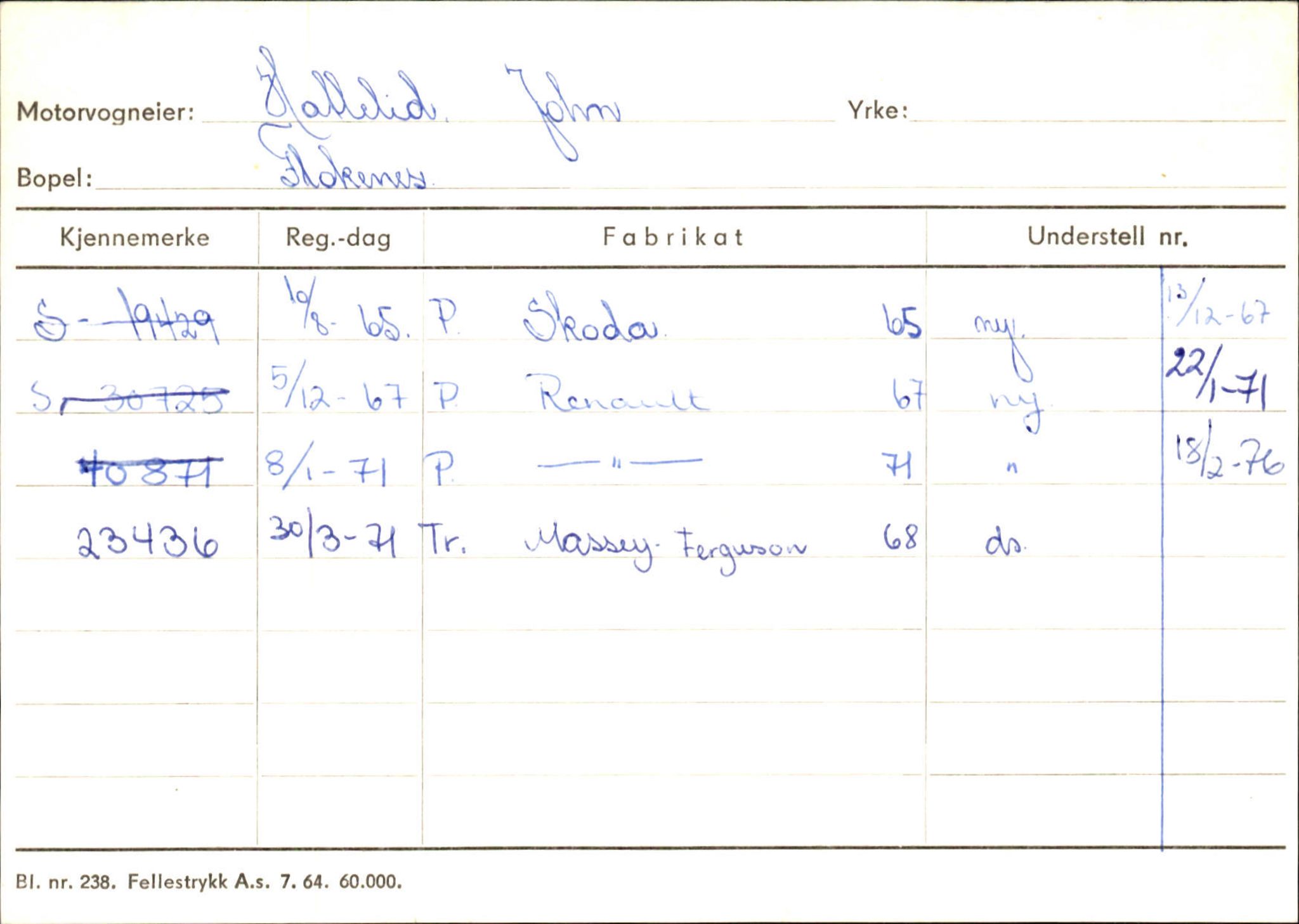 Statens vegvesen, Sogn og Fjordane vegkontor, AV/SAB-A-5301/4/F/L0132: Eigarregister Askvoll A-Å. Balestrand A-Å, 1945-1975, p. 479