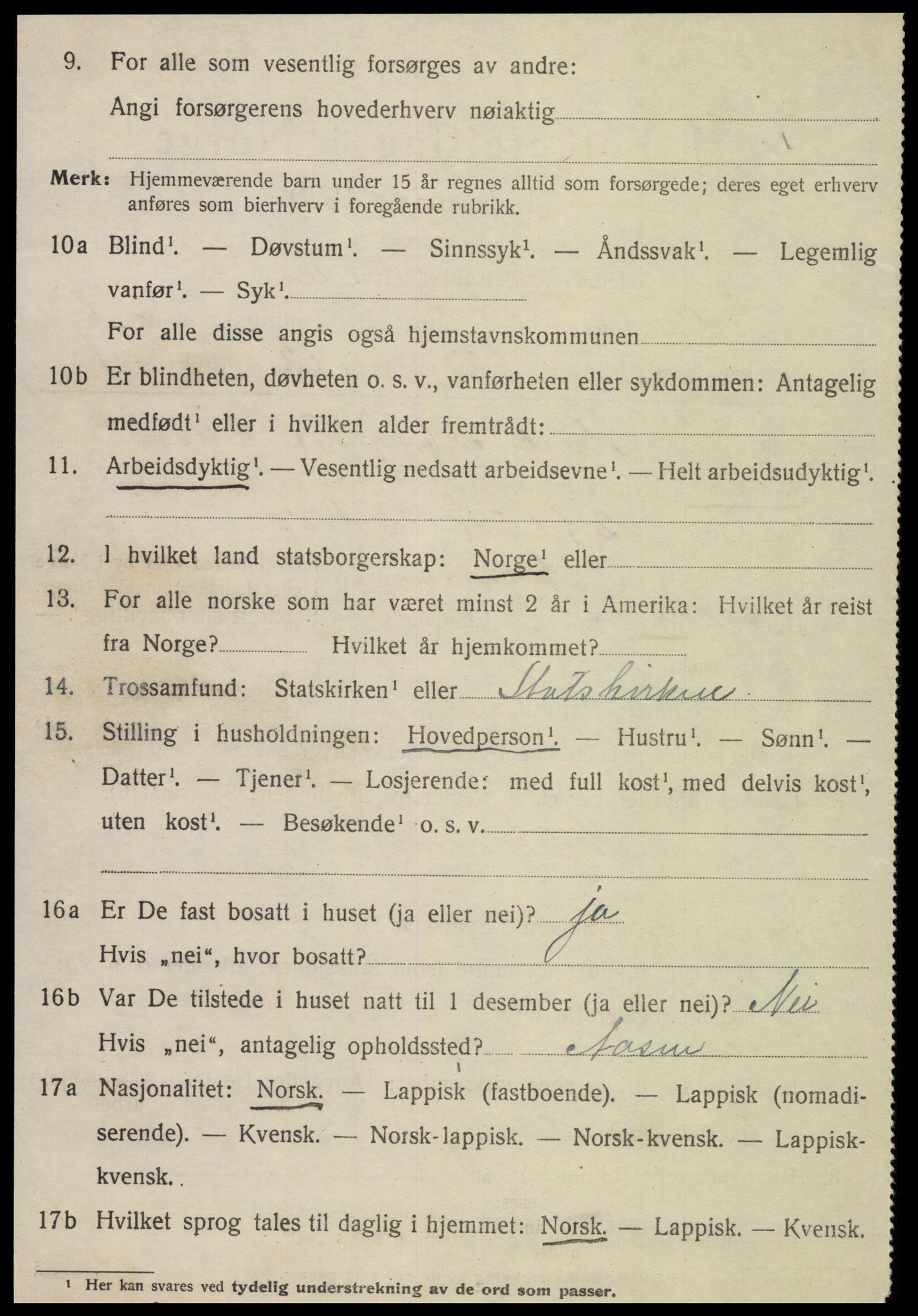 SAT, 1920 census for Verran, 1920, p. 2207