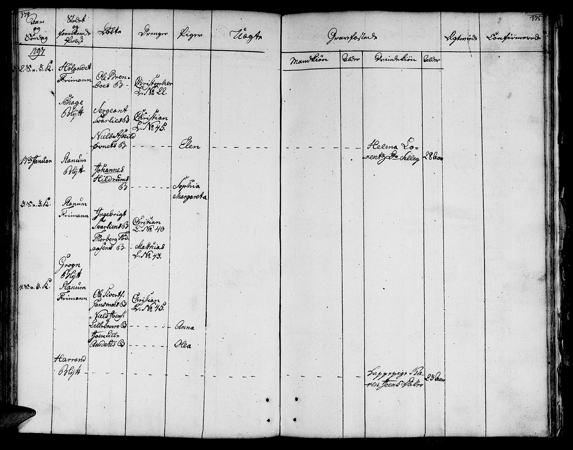 Ministerialprotokoller, klokkerbøker og fødselsregistre - Nord-Trøndelag, AV/SAT-A-1458/764/L0544: Parish register (official) no. 764A04, 1780-1798, p. 374-375