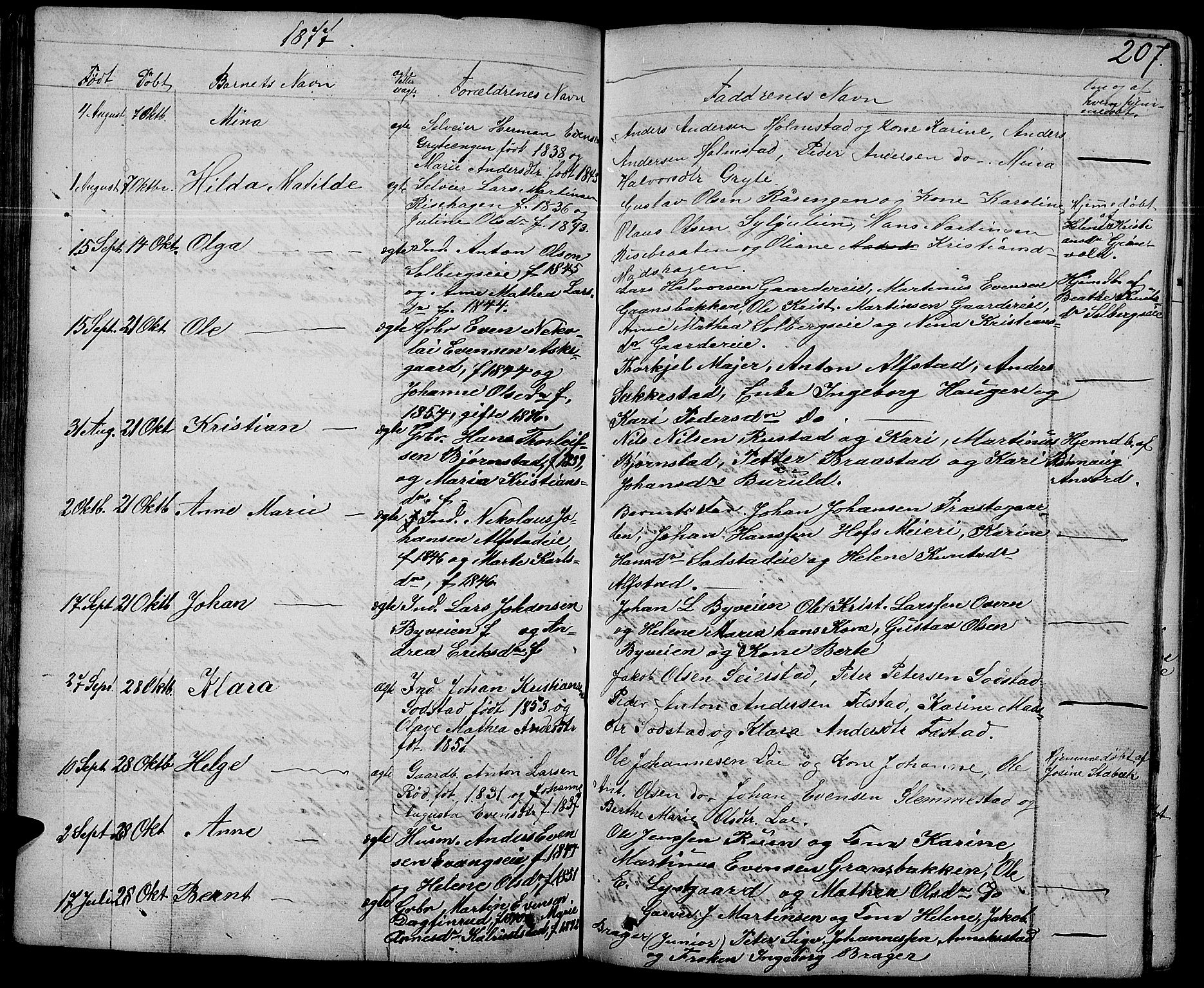 Østre Toten prestekontor, AV/SAH-PREST-104/H/Ha/Hab/L0004: Parish register (copy) no. 4, 1858-1886, p. 207