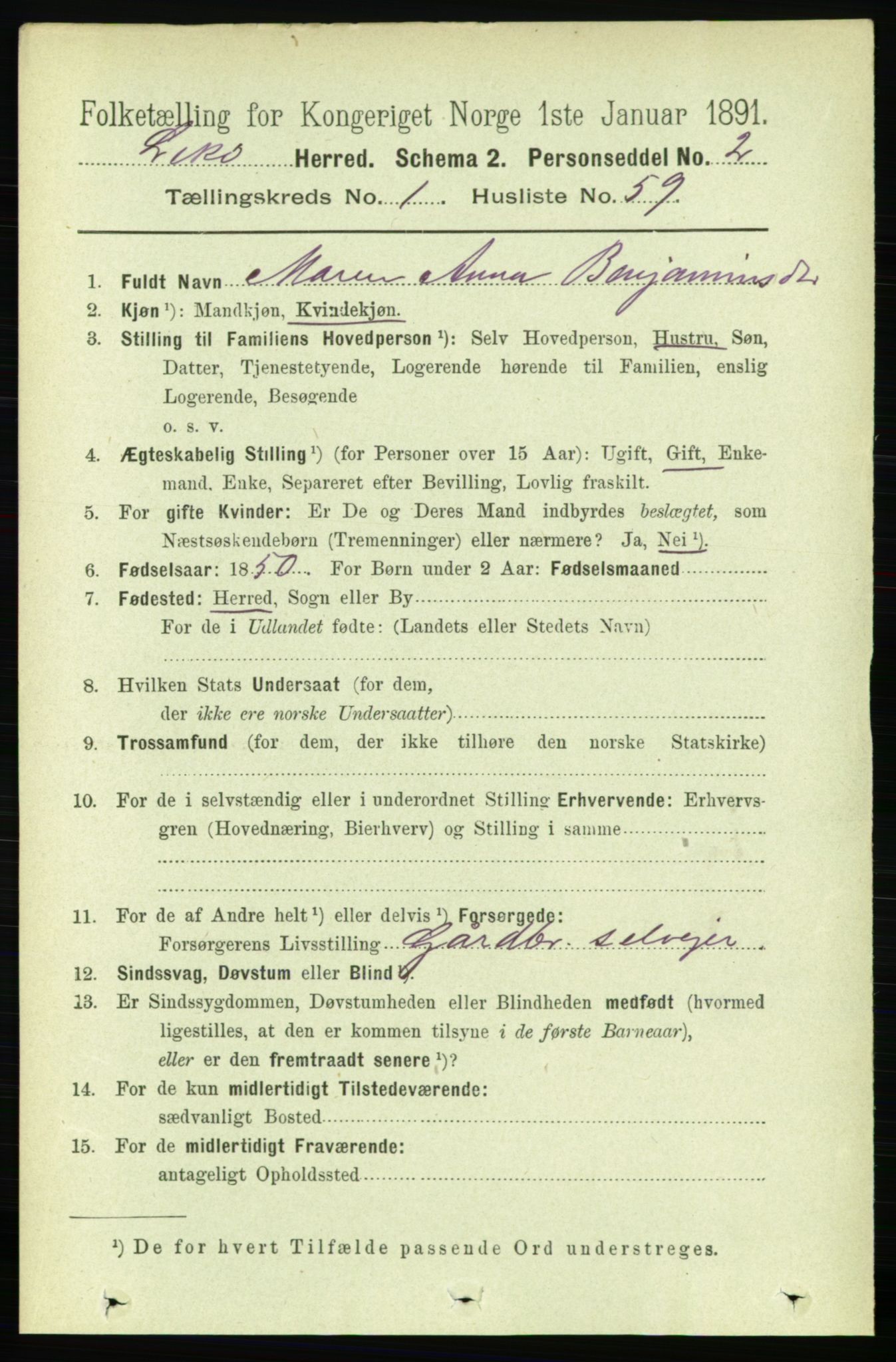 RA, 1891 census for 1755 Leka, 1891, p. 501