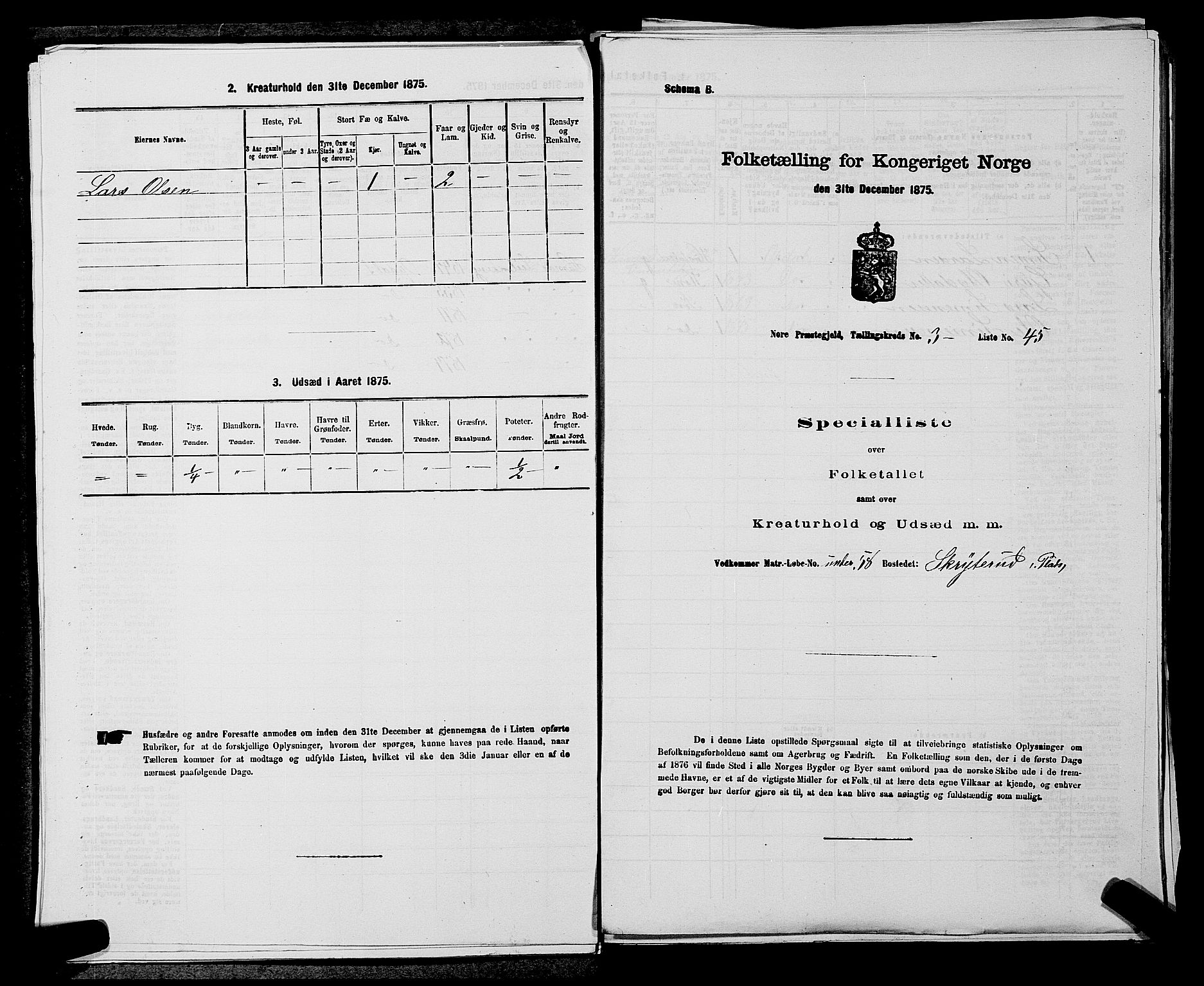 SAKO, 1875 census for 0633P Nore, 1875, p. 364