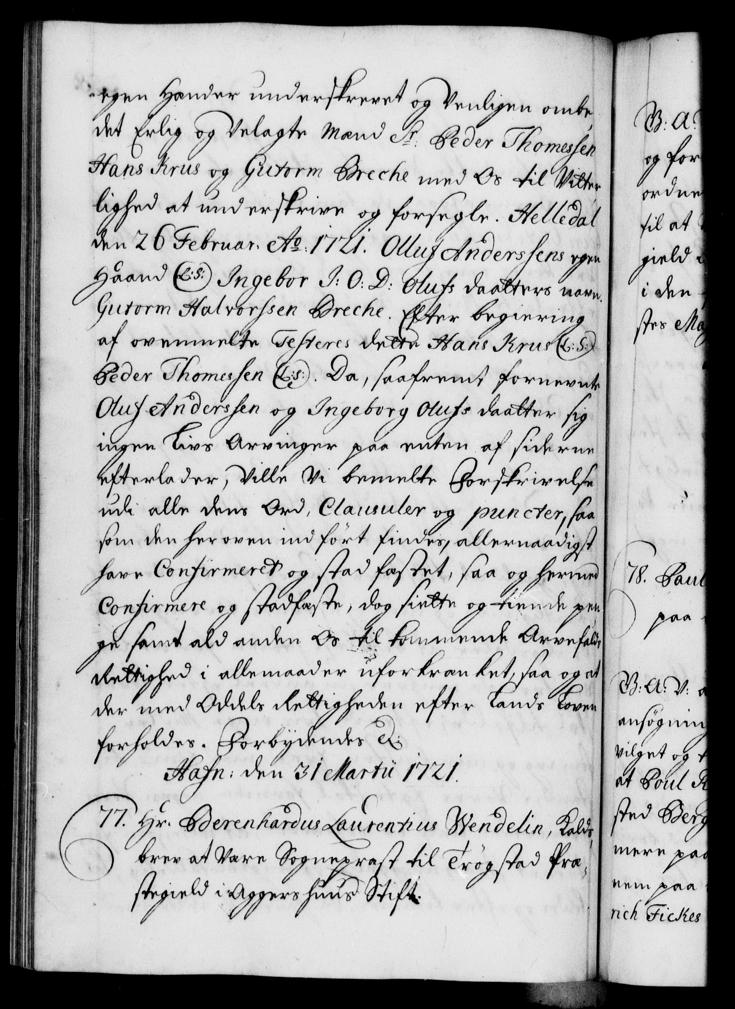 Danske Kanselli 1572-1799, RA/EA-3023/F/Fc/Fca/Fcaa/L0023: Norske registre, 1720-1722, p. 258b