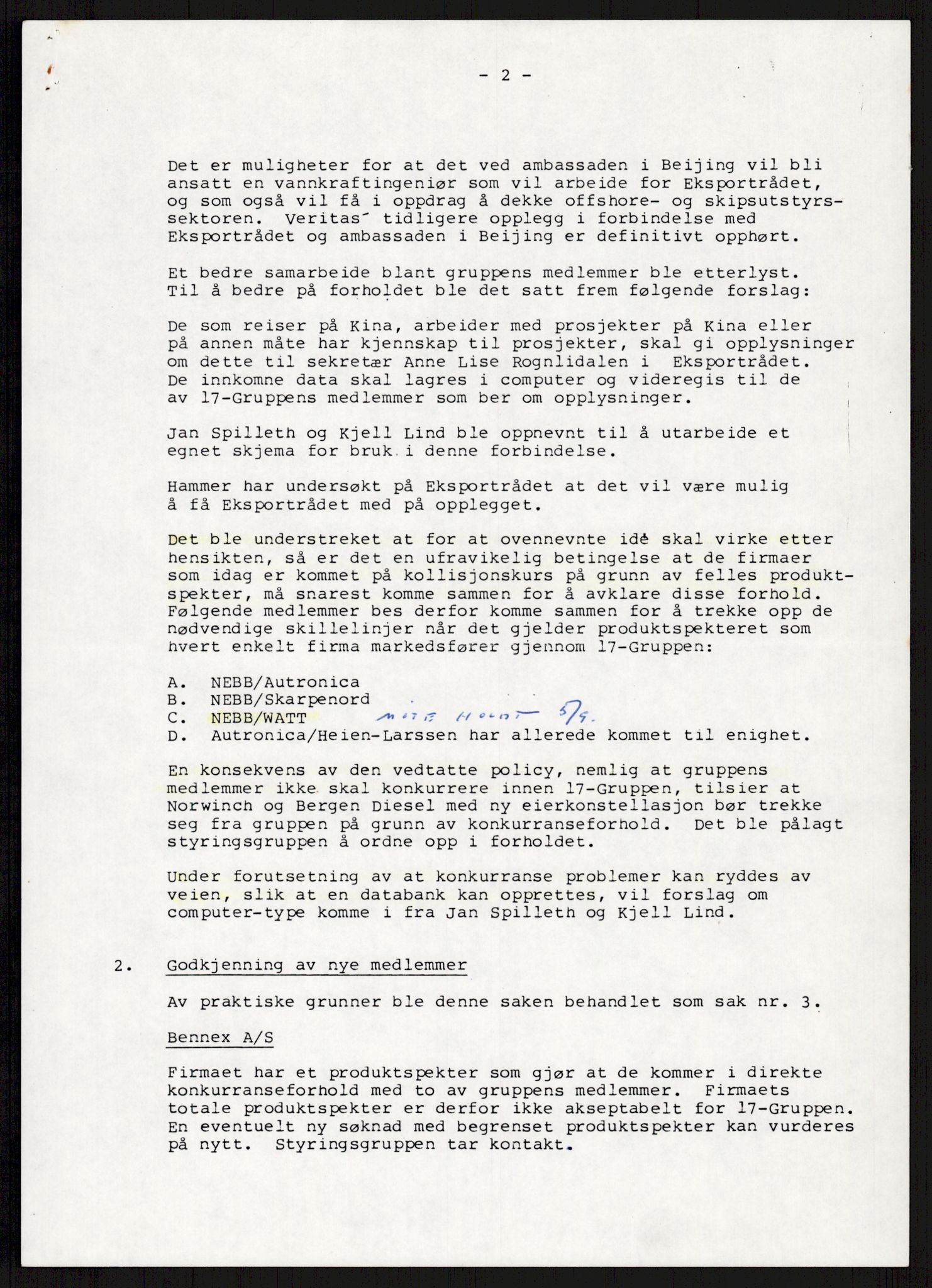 "17-Gruppen Kina", AV/RA-PA-1688/A/L0001: Møtereferater, 1979-1986, p. 223