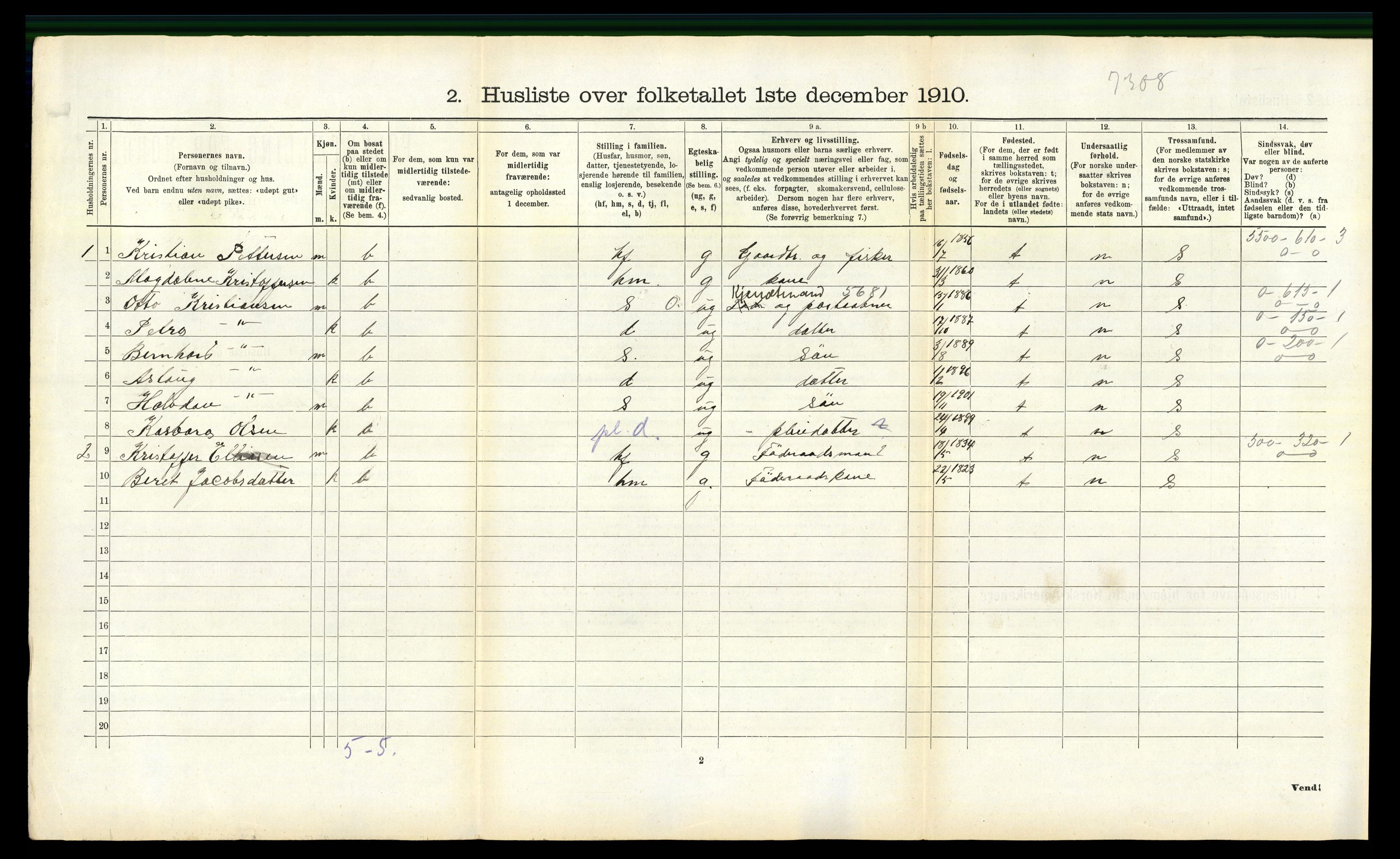 RA, 1910 census for Lødingen, 1910, p. 768