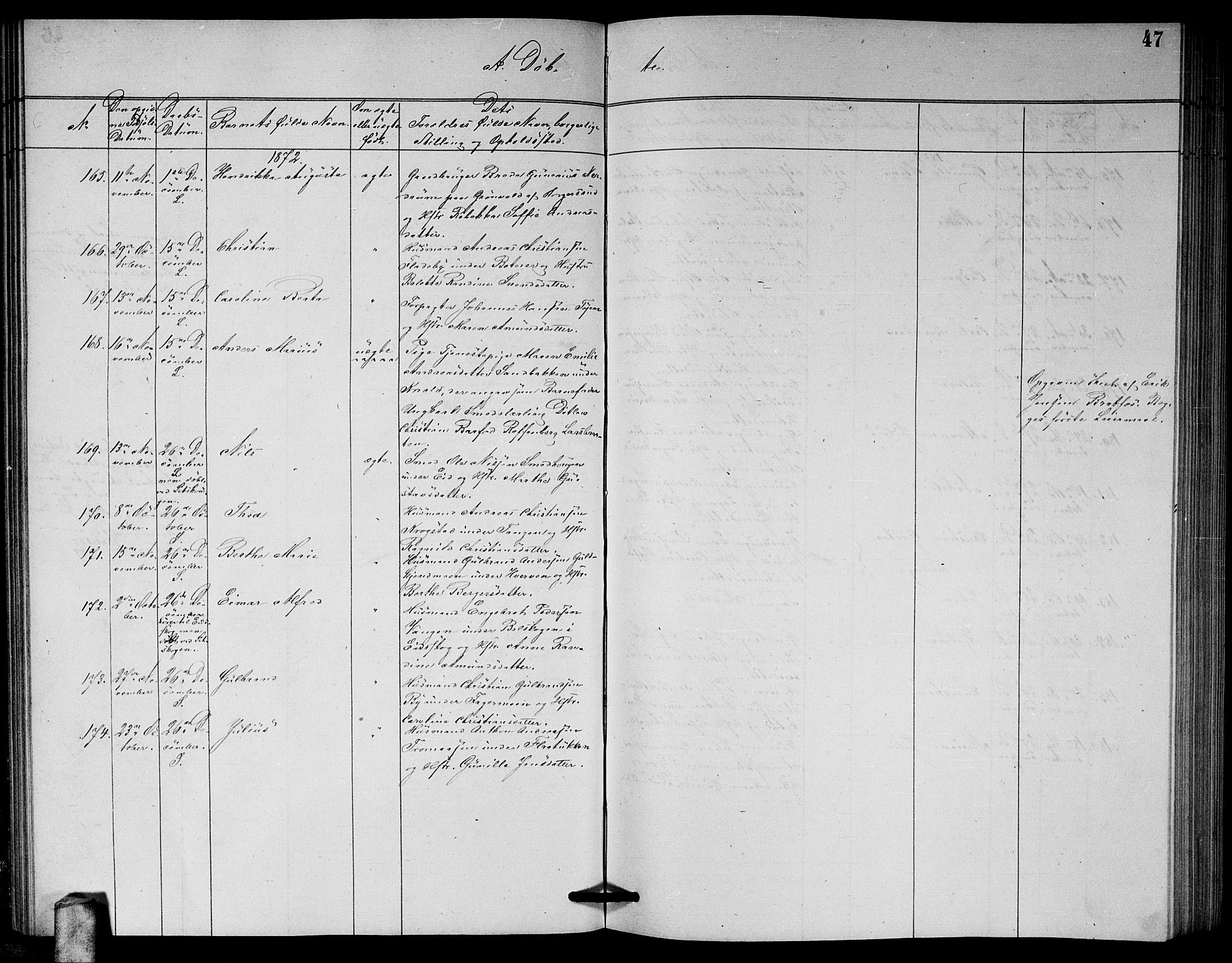 Høland prestekontor Kirkebøker, AV/SAO-A-10346a/G/Ga/L0006: Parish register (copy) no. I 6, 1869-1879, p. 47