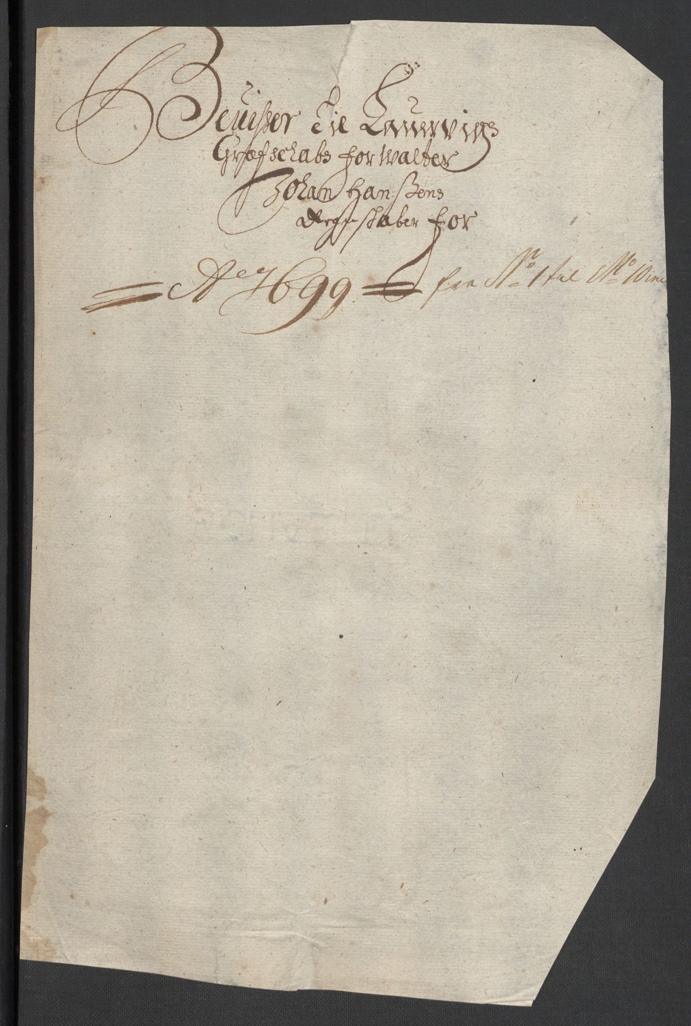 Rentekammeret inntil 1814, Reviderte regnskaper, Fogderegnskap, RA/EA-4092/R33/L1976: Fogderegnskap Larvik grevskap, 1698-1701, p. 101