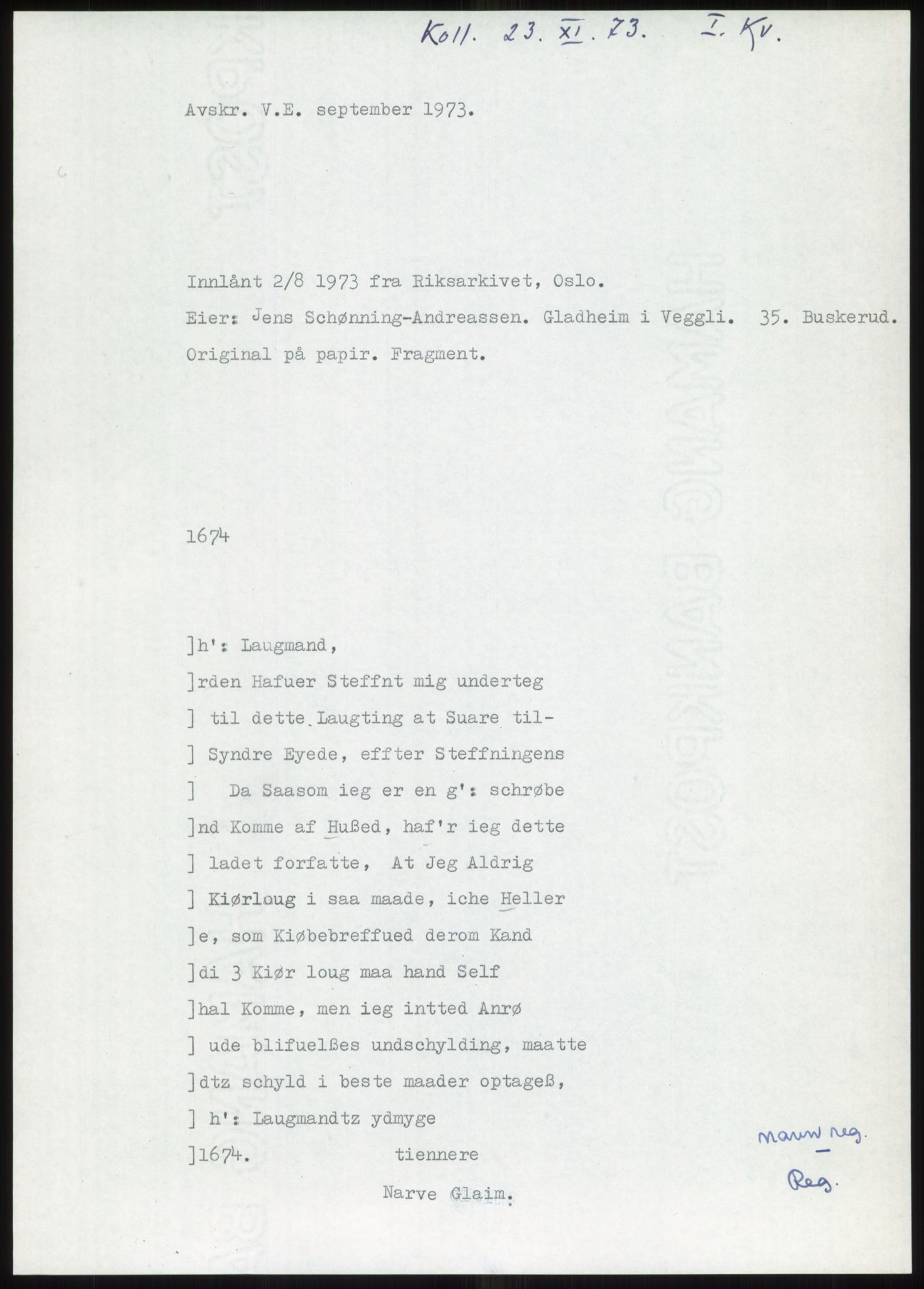 Samlinger til kildeutgivelse, Diplomavskriftsamlingen, RA/EA-4053/H/Ha, p. 182