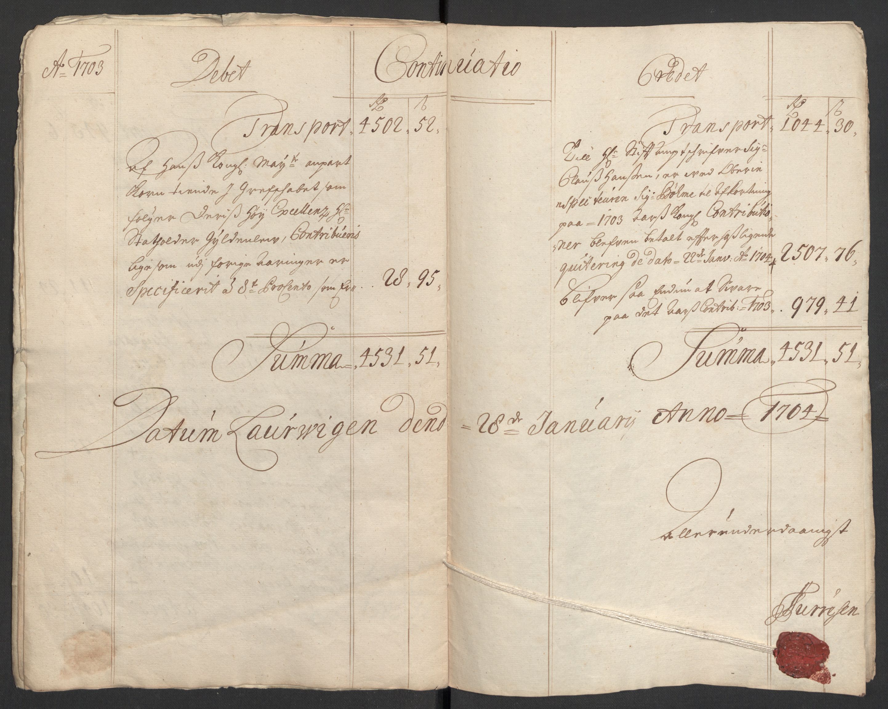 Rentekammeret inntil 1814, Reviderte regnskaper, Fogderegnskap, AV/RA-EA-4092/R33/L1977: Fogderegnskap Larvik grevskap, 1702-1703, p. 89