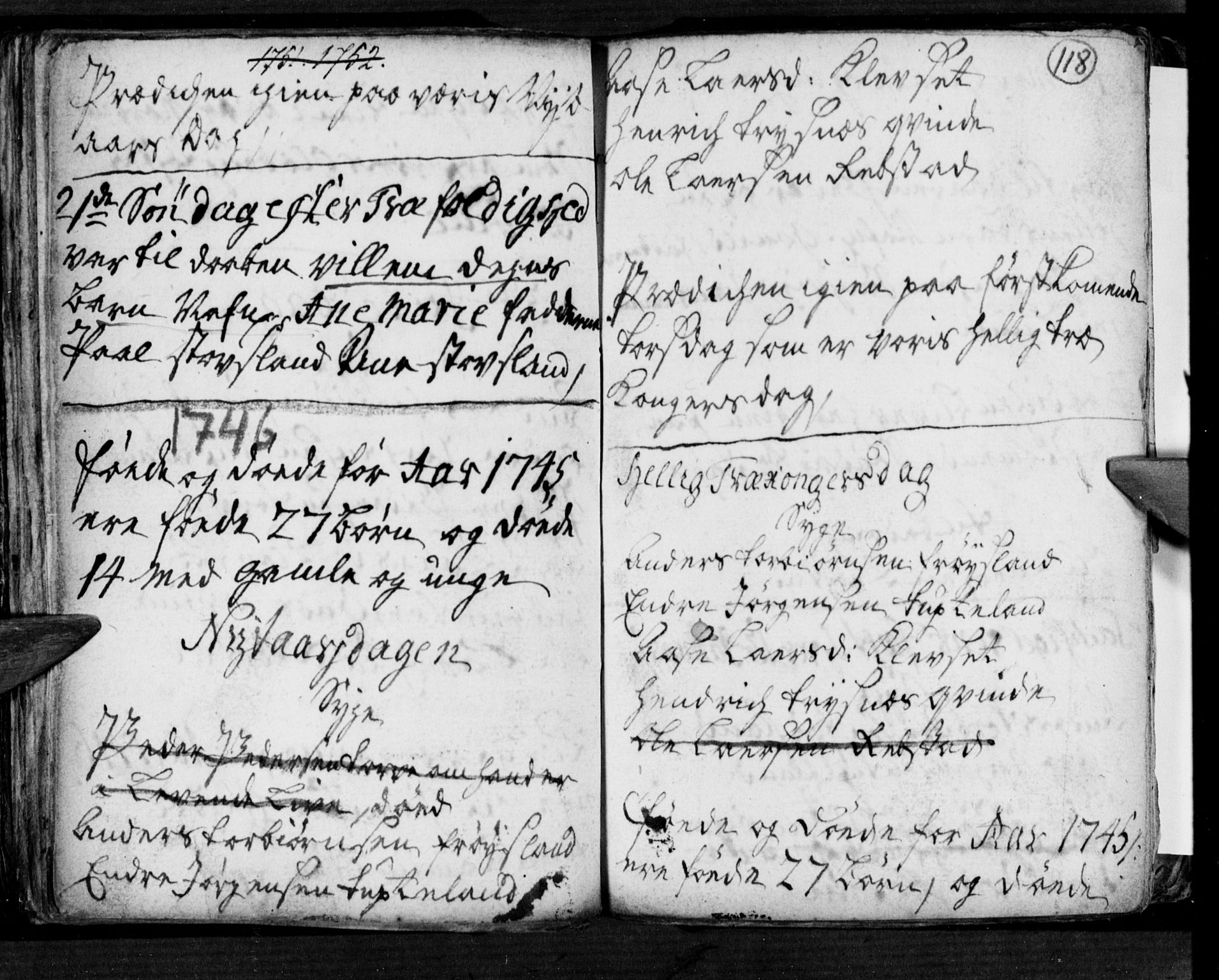 Søgne sokneprestkontor, SAK/1111-0037/F/Fa/Fab/L0002: Parish register (official) no. A 2, 1741-1750, p. 118