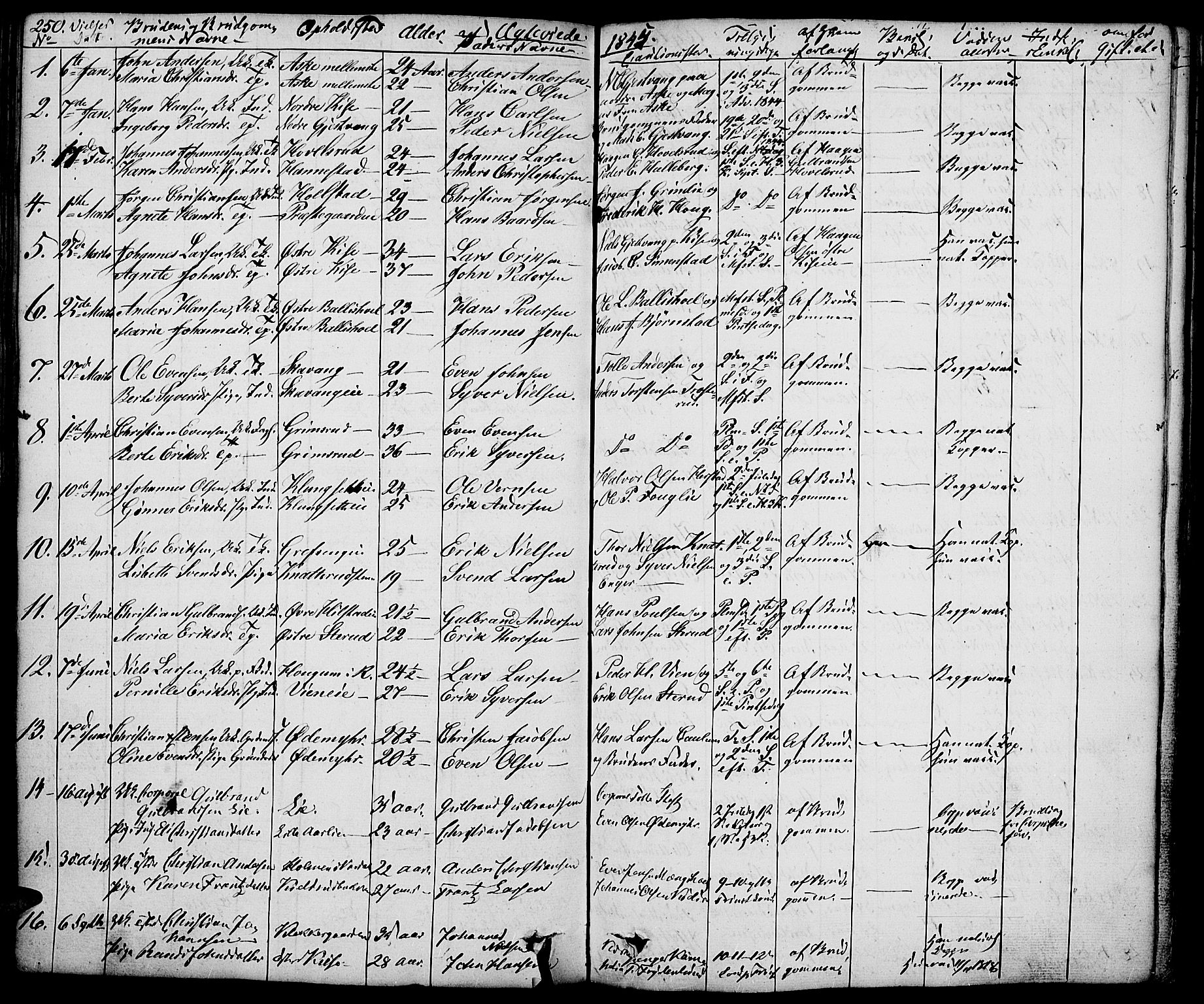 Nes prestekontor, Hedmark, SAH/PREST-020/K/Ka/L0003: Parish register (official) no. 3, 1827-1851, p. 250