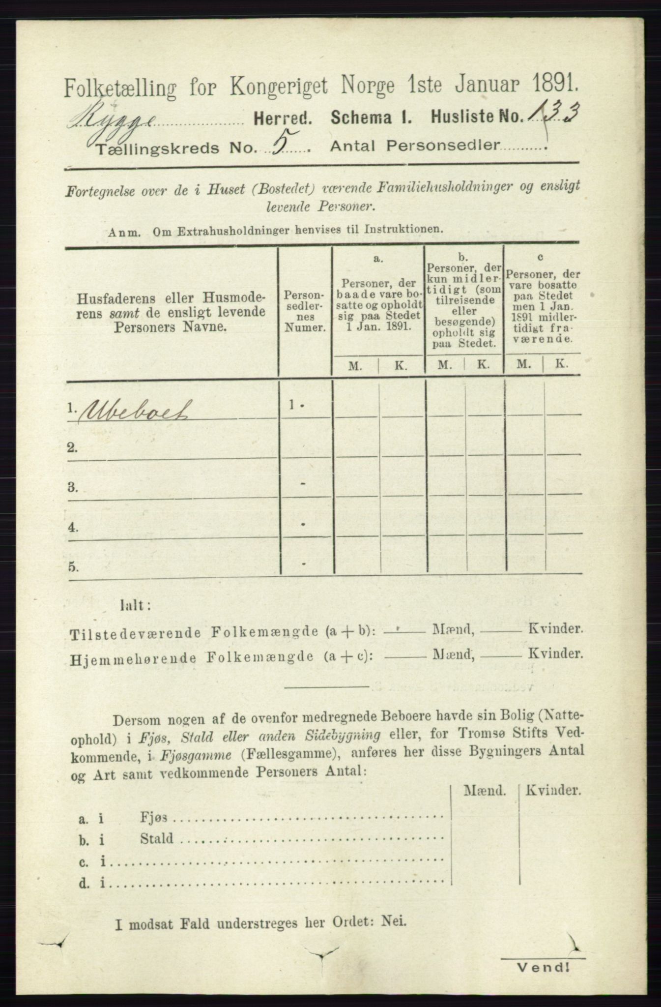 RA, 1891 census for 0136 Rygge, 1891, p. 2819