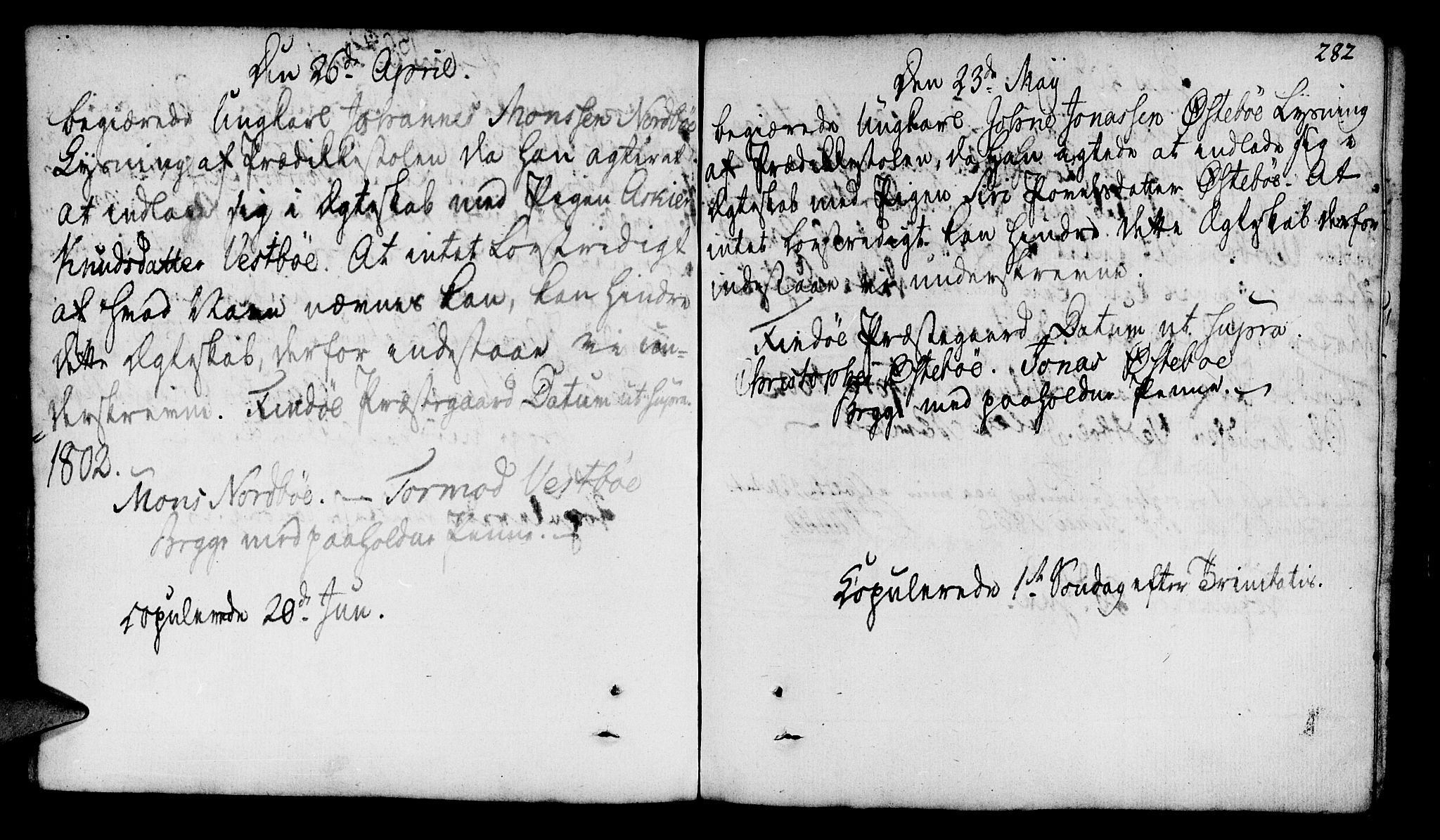 Finnøy sokneprestkontor, SAST/A-101825/H/Ha/Haa/L0005: Parish register (official) no. A 5, 1773-1816, p. 282