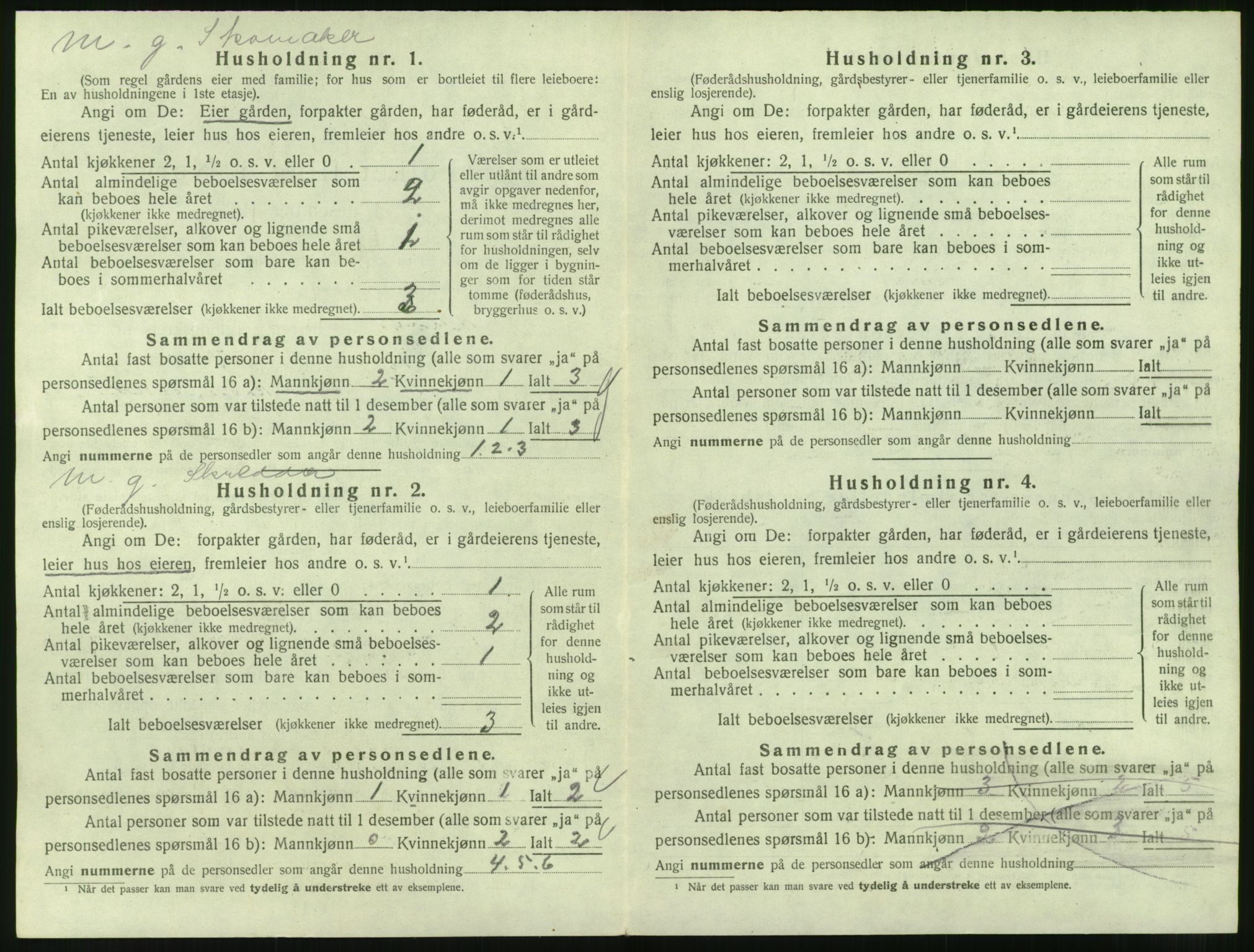 SAT, 1920 census for Veøy, 1920, p. 532