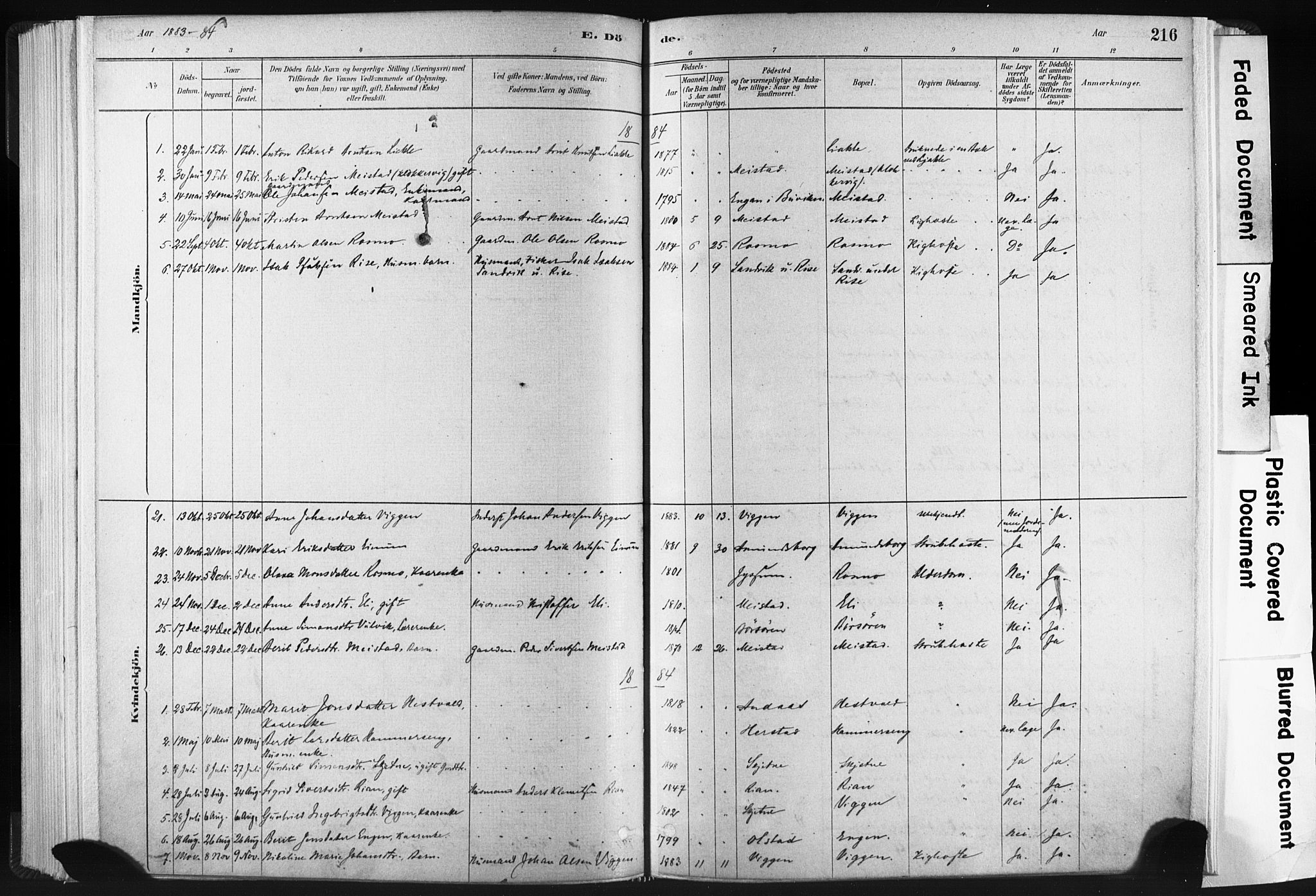 Ministerialprotokoller, klokkerbøker og fødselsregistre - Sør-Trøndelag, SAT/A-1456/665/L0773: Parish register (official) no. 665A08, 1879-1905, p. 216