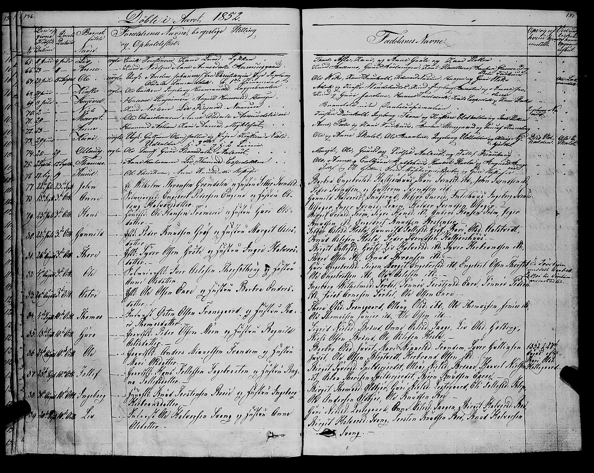 Gol kirkebøker, AV/SAKO-A-226/F/Fa/L0002: Parish register (official) no. I 2, 1837-1863, p. 136-137