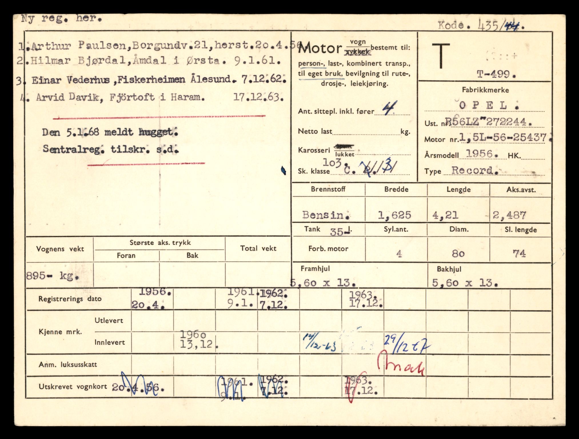 Møre og Romsdal vegkontor - Ålesund trafikkstasjon, SAT/A-4099/F/Fe/L0005: Registreringskort for kjøretøy T 443 - T 546, 1927-1998, p. 1415