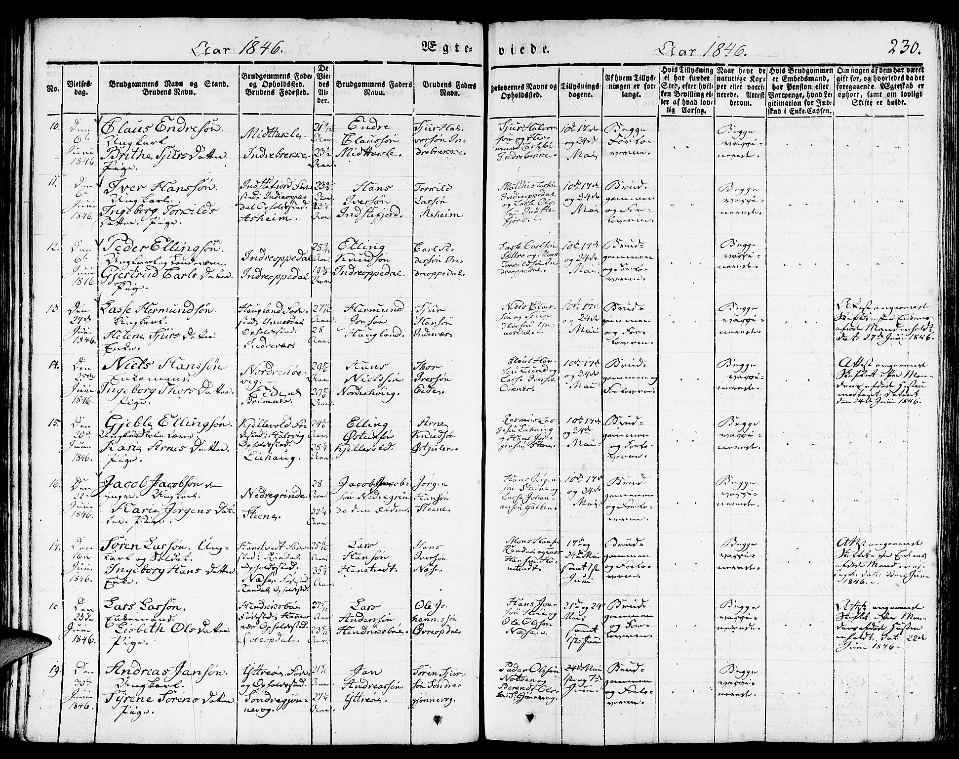 Gulen sokneprestembete, AV/SAB-A-80201/H/Haa/Haaa/L0020: Parish register (official) no. A 20, 1837-1847, p. 230