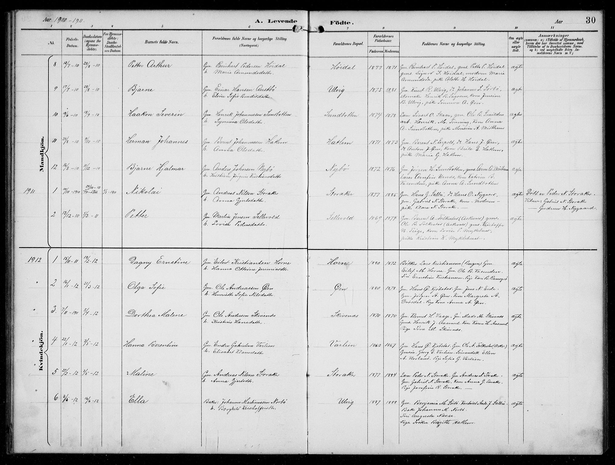 Hyllestad sokneprestembete, SAB/A-80401: Parish register (copy) no. C 3, 1894-1913, p. 30