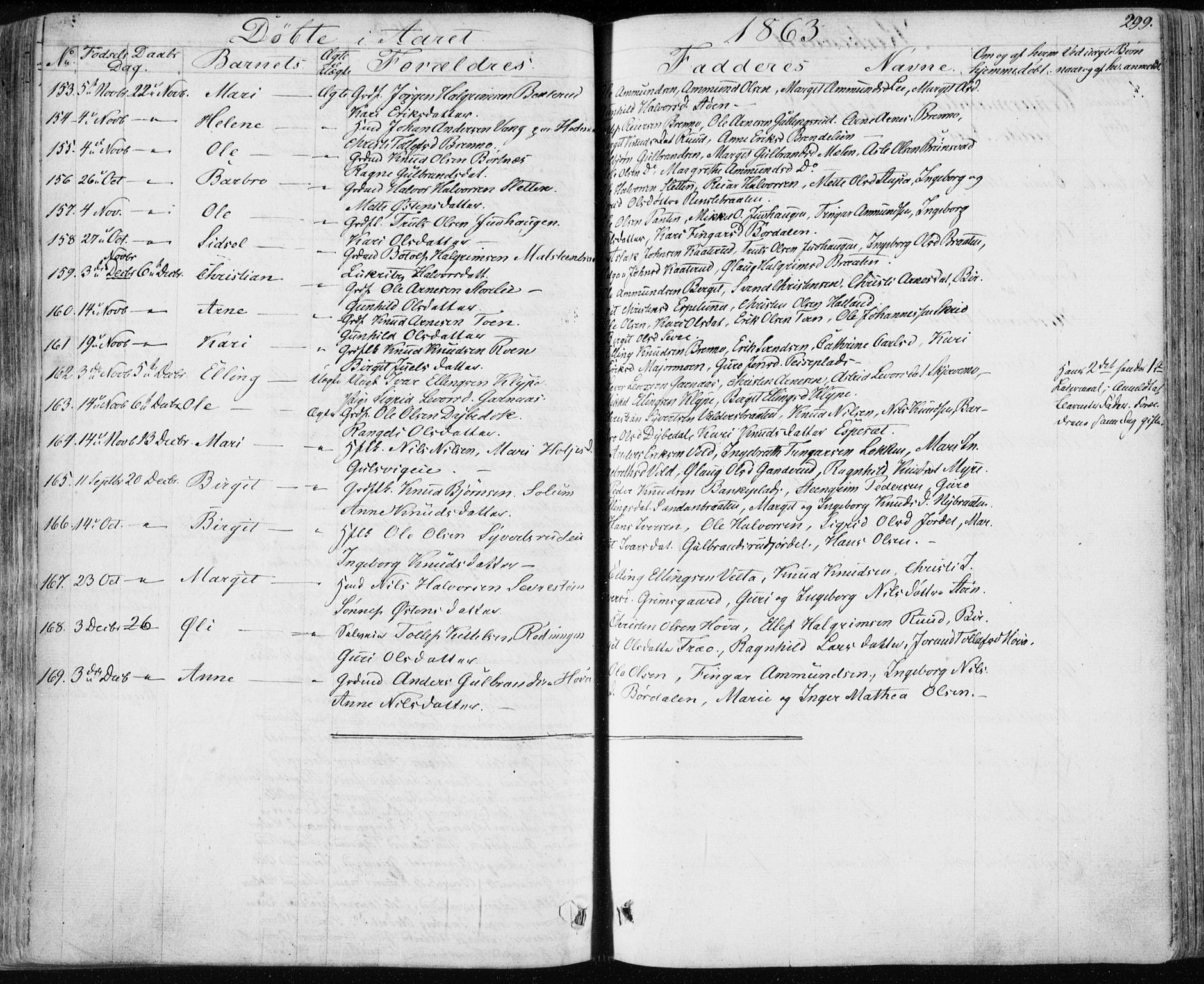 Nes kirkebøker, AV/SAKO-A-236/F/Fa/L0009: Parish register (official) no. 9, 1834-1863, p. 299