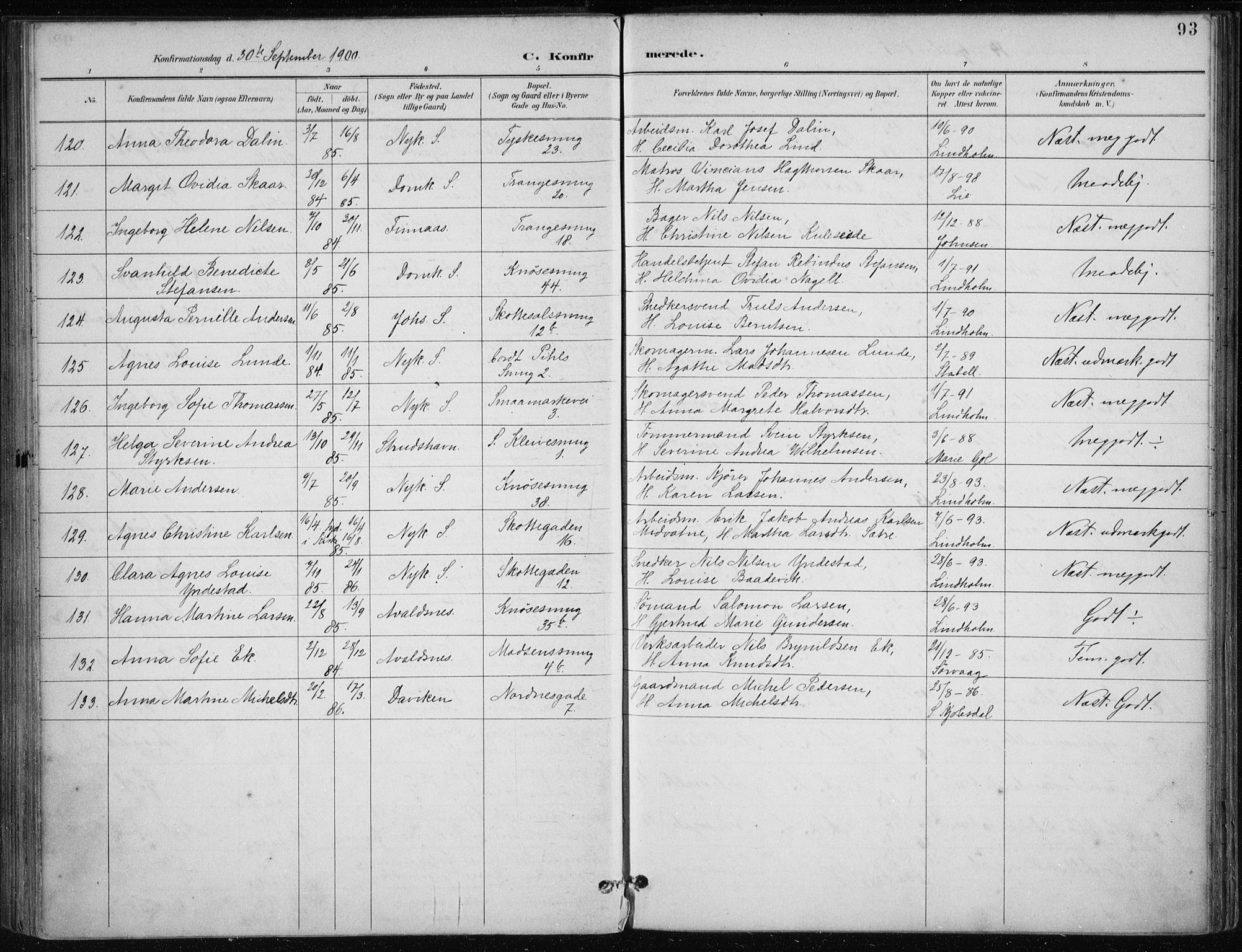 Nykirken Sokneprestembete, AV/SAB-A-77101/H/Haa/L0028: Parish register (official) no. C 7, 1887-1913, p. 93