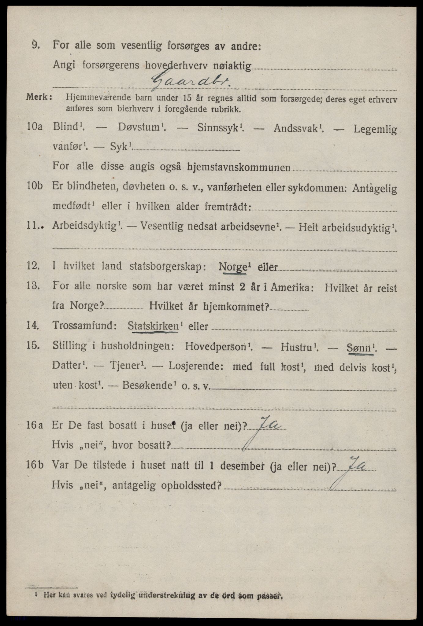 SAST, 1920 census for Skjold, 1920, p. 1713