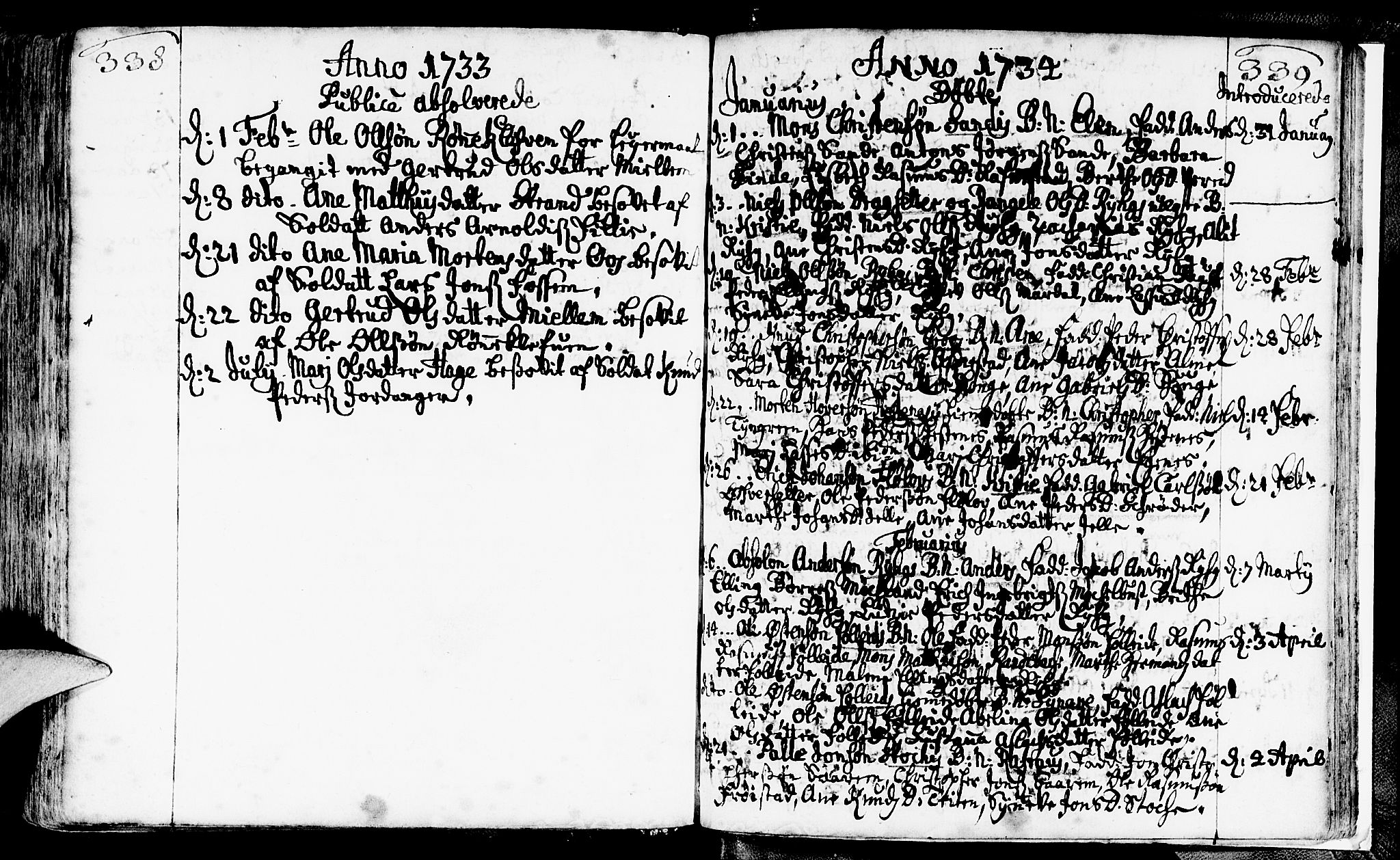 Gloppen sokneprestembete, AV/SAB-A-80101/H/Haa/Haaa/L0002: Parish register (official) no. A 2, 1712-1735, p. 338-339